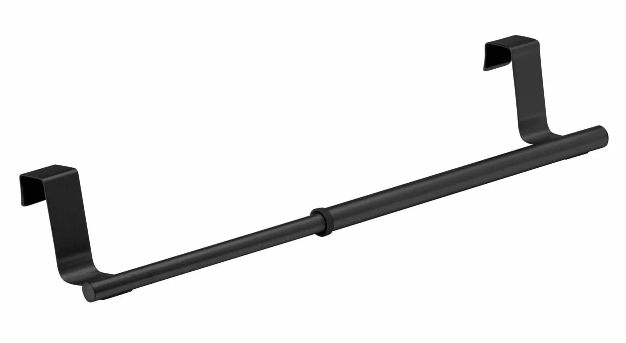 WENKO Wieszak na ręczniki teleskopowy 60 cm stal nierdzewna czarny