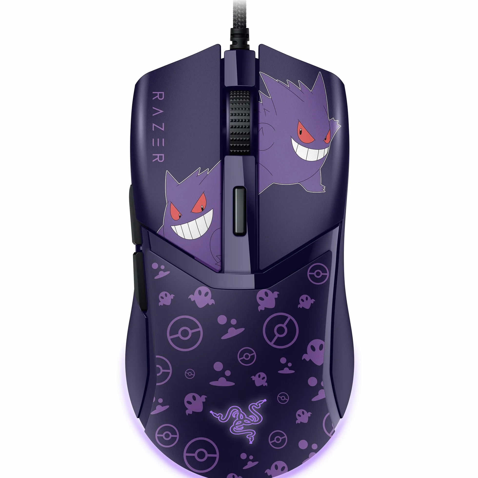 Razer Cobra Gengar Edition Przewodowa Mysz Do Gier 8500 DPI 58 g Przełączniki Optyczne Podświetlenie Chroma Kabel Speedflex PC/MAC Pokémon