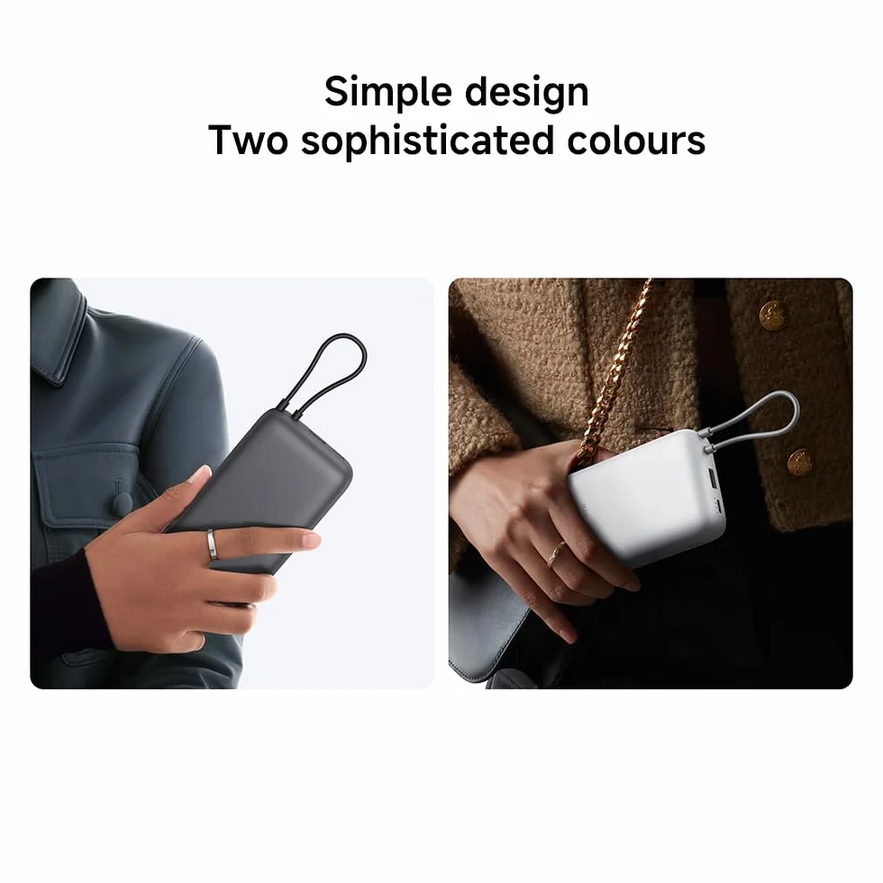Xiaomi 22,5 W strömbank 20 000 mAh (integrerad kabel) ljusgrå