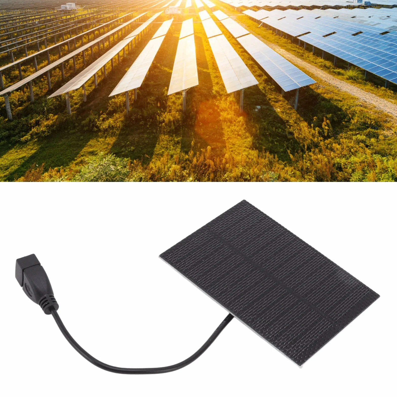 Przenośna Ładowarka Słoneczna 5W 5V USB - Lekka i Kompaktowa do Telefonów i Urządzeń Cyfrowych 11x8cm / 4,3x3,1