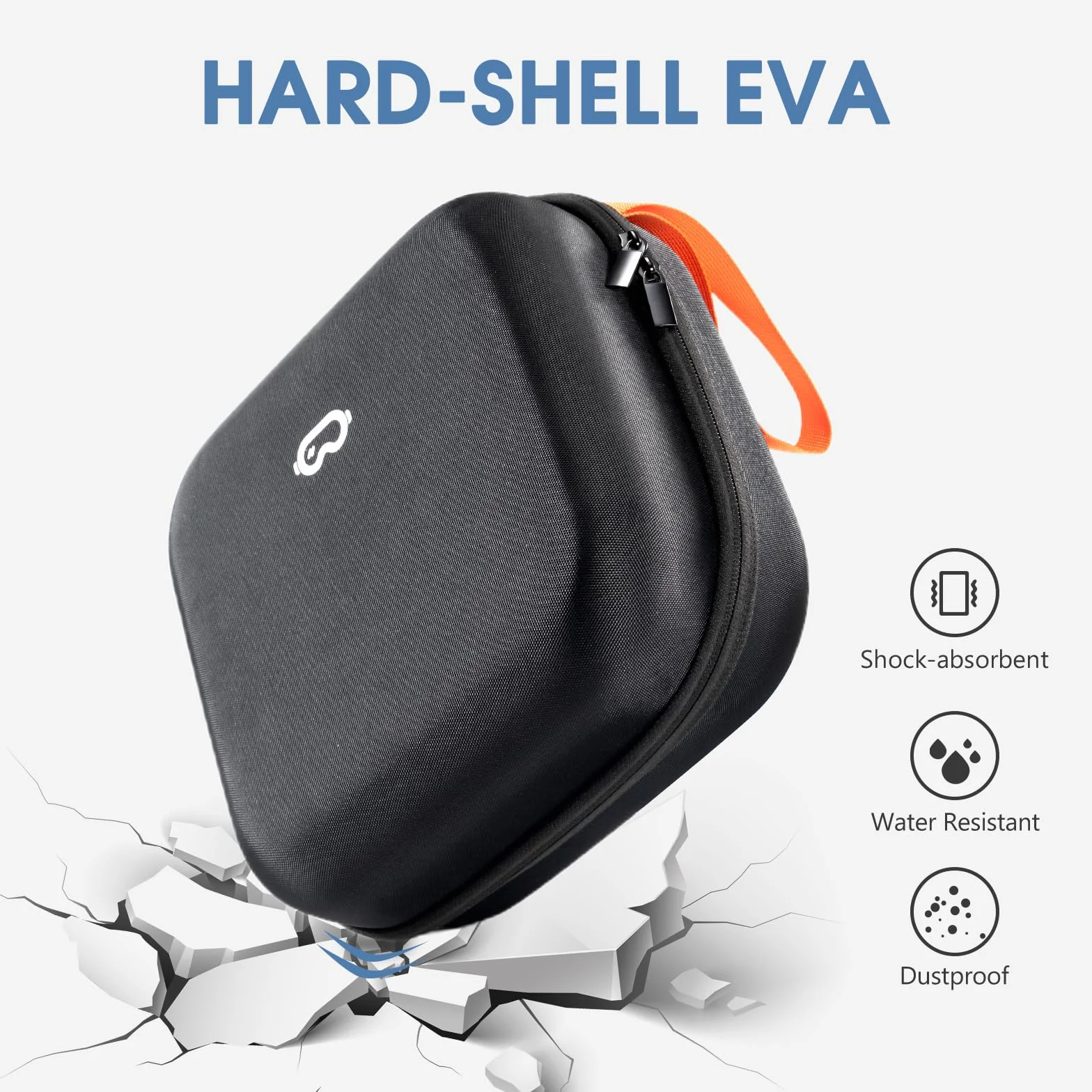 ProCase Etui Kompatybilne z Oculus Meta Quest 2, Quest 3, Apple Vision Pro VR, Pasek na Głowę i Akcesoria do Kontrolera, Twarda Torba do Podróży i Przechowywania, S-Czarna