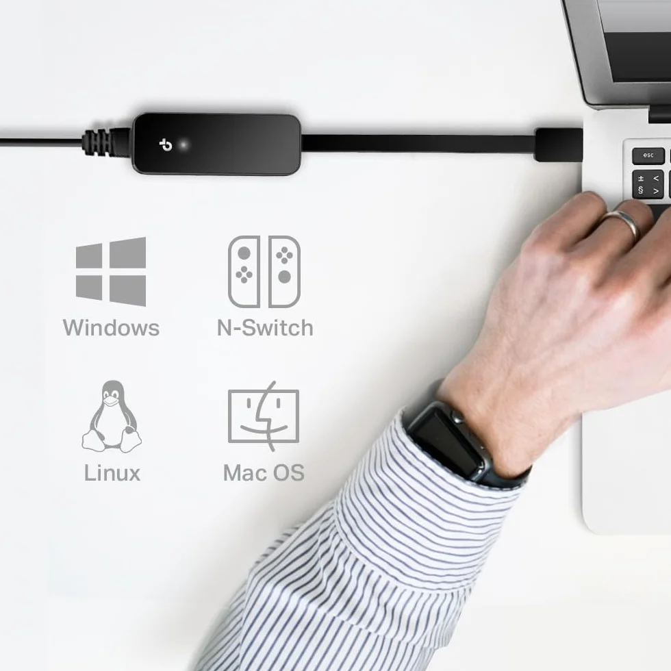 TP-Link UE306 | Adapter USB 3.0 do Ethernet 1000 Mb/s | Kompaktowy Design | Plug & Play | Kabel Składany | Kompatybilny z Windows/macOS/Linux/Chrome OS