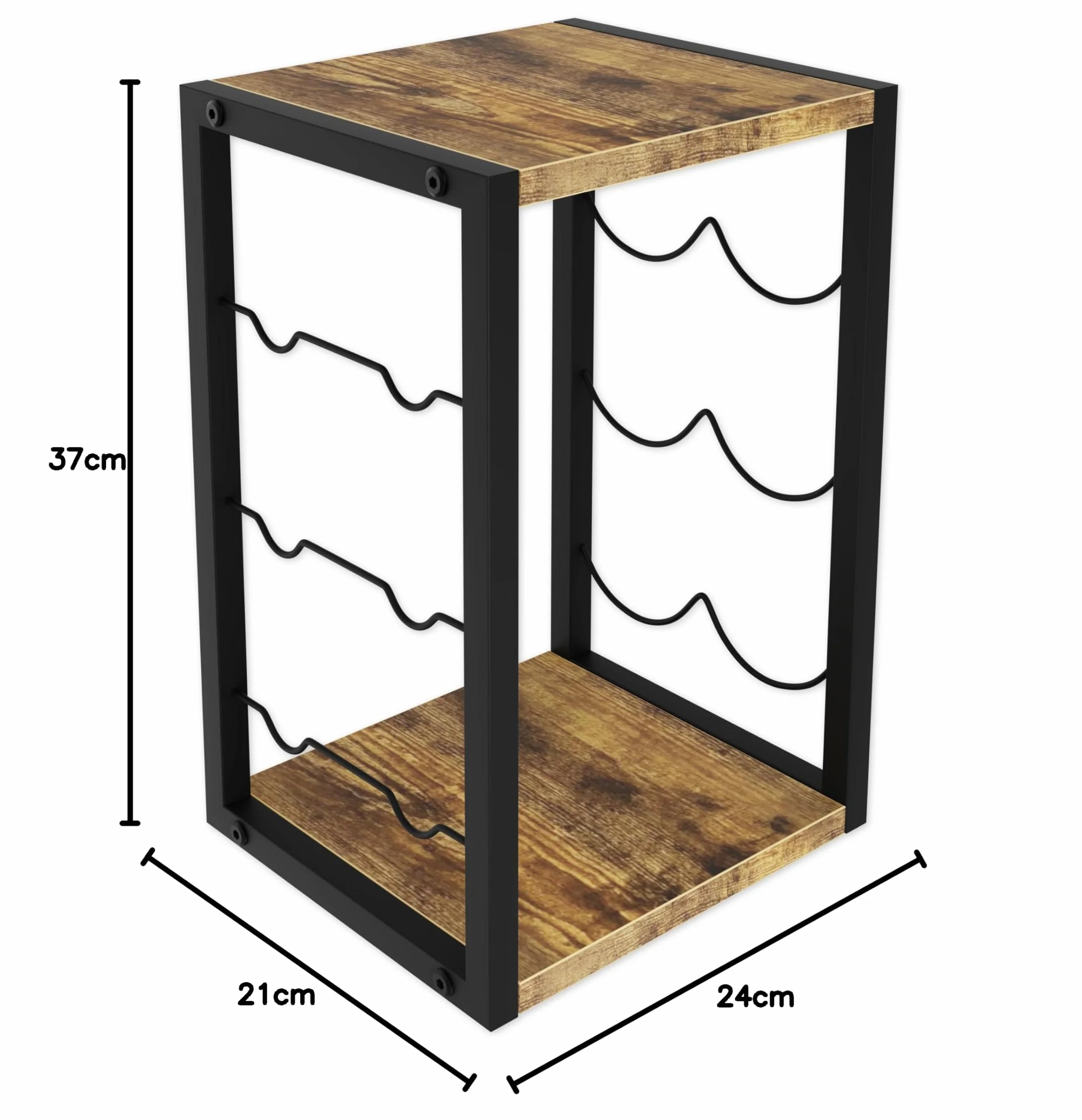Lenmar Seria LOFT metalowy stojak na wino 6 butelek 21x24x37 cm