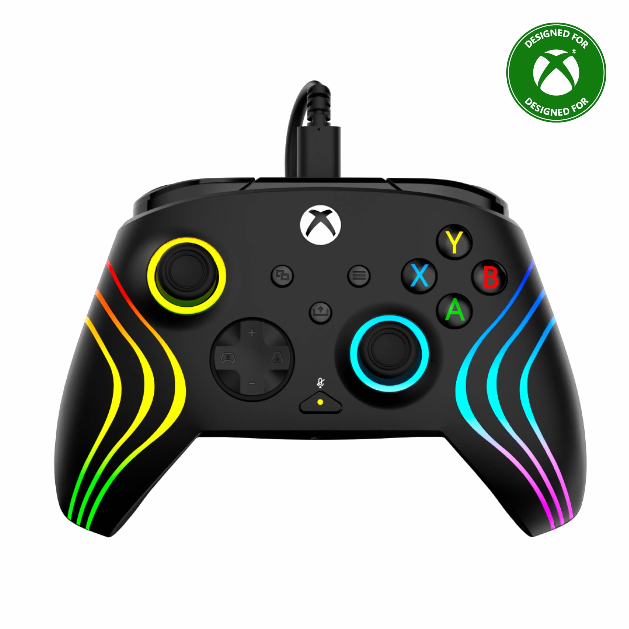 Turtle Beach Afterglow Wave, czarny, przewodowy kontroler do gier RGB – licencjonowany dla Xbox Series X lub S, Xbox One i Windows
