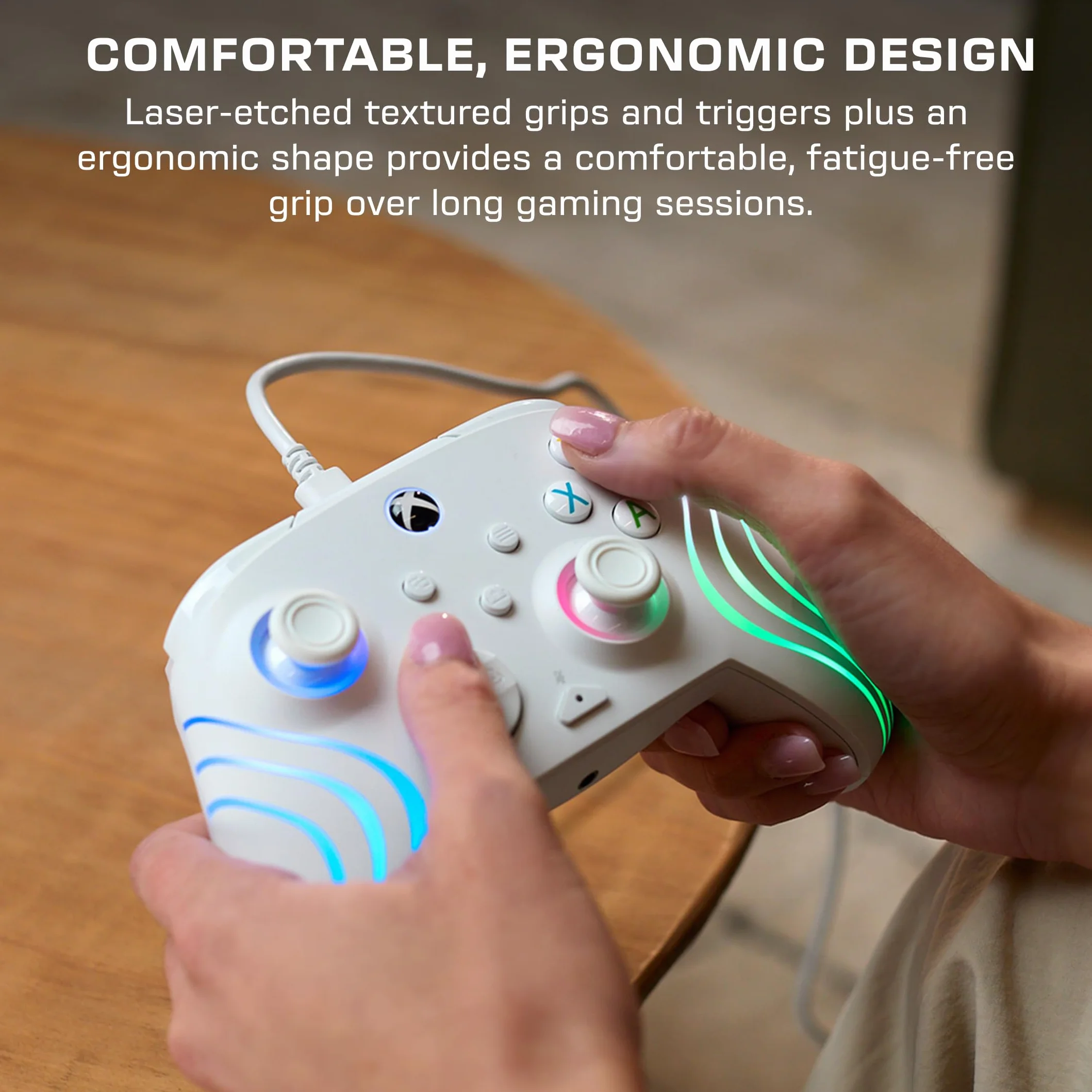 Turtle Beach Afterglow Wave przewodowy kontroler RGB biały dla Xbox Series X/S, Xbox One, Windows
