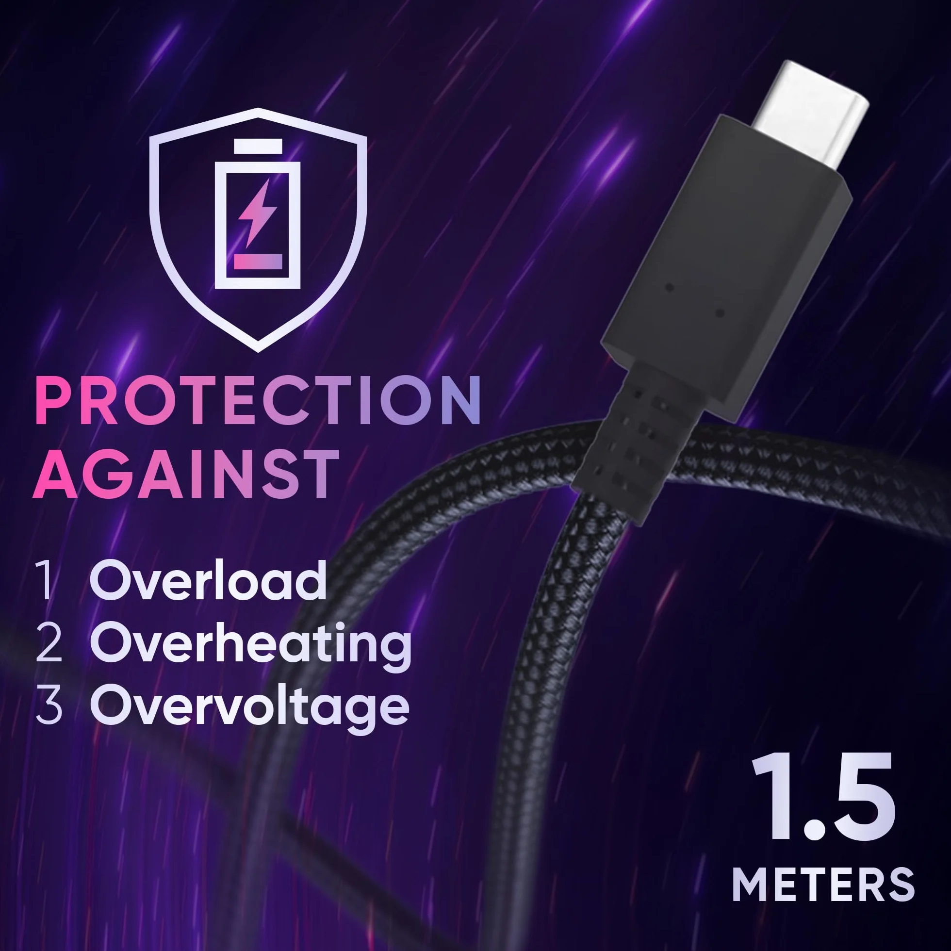 Oniverse Zasilacz AC 65W, podwójny port USB-C i USB-A – Ładowarka do Switch 2, Switch, OLED, Lite, PC, Steam Deck, Android, 1.5 metra, 240V, ładowanie GaN, Odłączany kabel USB-C w oplocie w zestawie