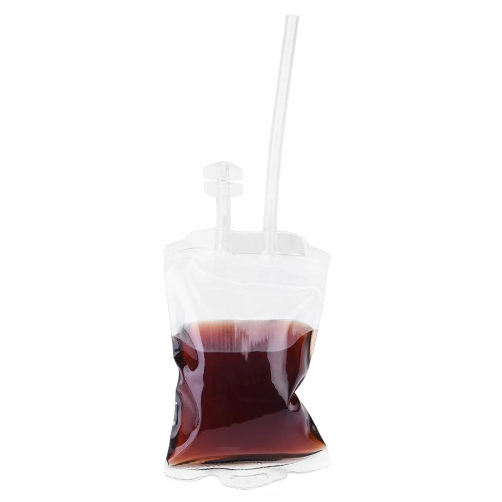 Akozon 350ml Halloweenowy pojemnik na krew worek na napoje Opakowanie na sok owocowy