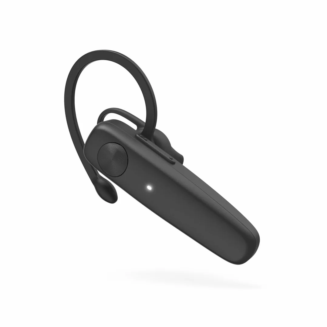 Hama MyVoice Essential słuchawka mono Bluetooth (ultralekka 9 g, multipoint – 2 urządzenia, obsługa Siri/Google Assistant, ergonomiczny zaczep, 3 rozmiary nauszników, czarna)