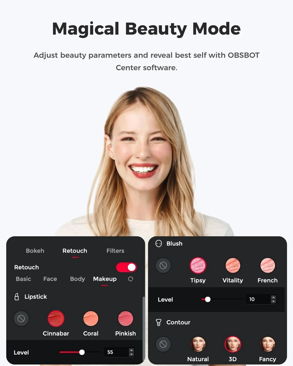 OBSBOT Poznaj 2 kamery internetowe Ultra HD 4K, 1080p przy 60 kl./s, kamera do wideokonferencji z automatycznym wycięciem obrazu AI, USB-C, podwójne mikrofony redukujące hałas, współpracuje z