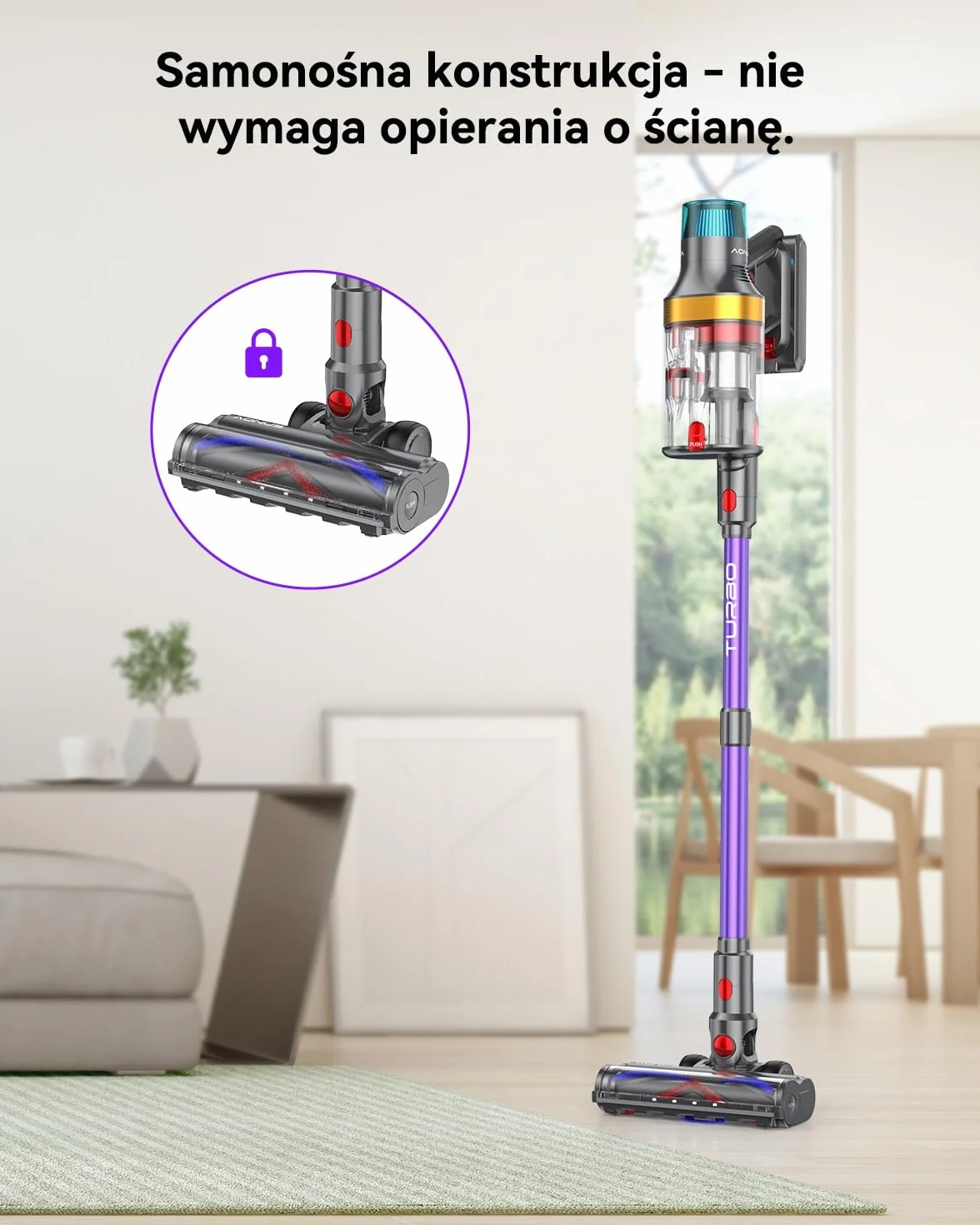 aonus A9MAX bezprzewodowy odkurzacz miotłowy 58Kpa 600W 1.8L 75 minut