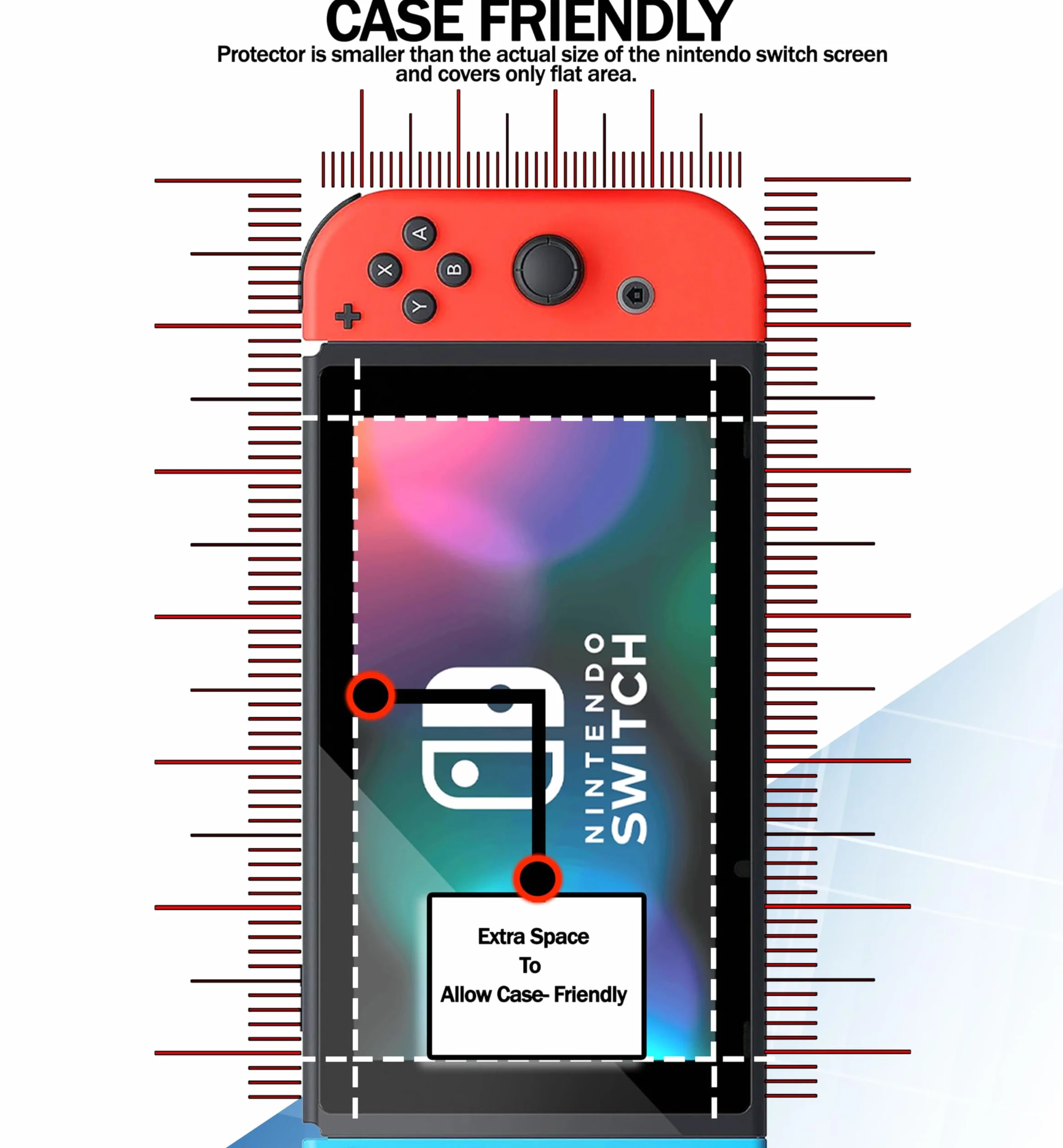 RKINC 2 sztuki, szkło pancerne, szkło ochronne do Nintendo Switch, pancerna folia ochronna na wyświetlacz HD, 0,33 mm, odporna na zarysowania, odpryski, bez pęcherzyków powietrza, 2 sztuki