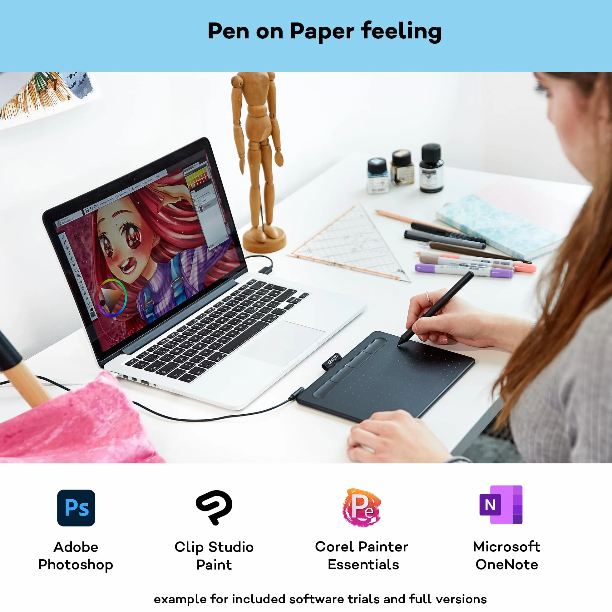 Wacom Intuos Basic Pen CTL-4100K-S Tablet Graficzny, Czarny, S