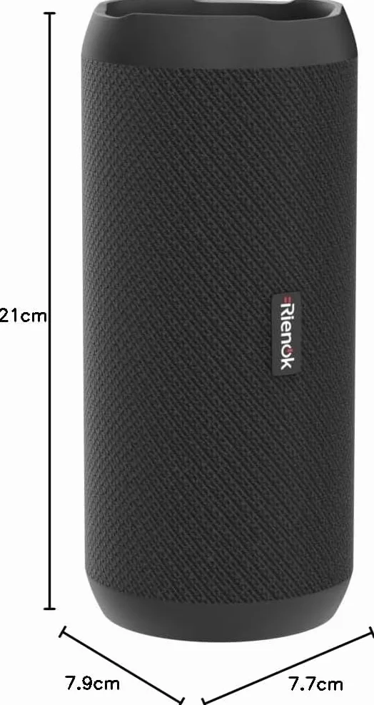 RIENOK Głośnik Bluetooth ze światłem, Bluetooth 5.3, głośnik basowy, bezprzewodowy, z wodoszczelnością IPX7, dźwięk stereo, przenośny
