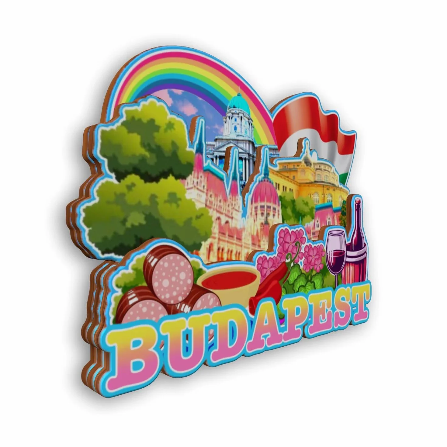 Magnes na lodówkę Budapeszt Węgry magnes na lodówkę pamiątki z podróży po mieście prezenty turystyczne 3D klasyczne zabytki ręcznie robione rękodzieło dekoracja domu -2139