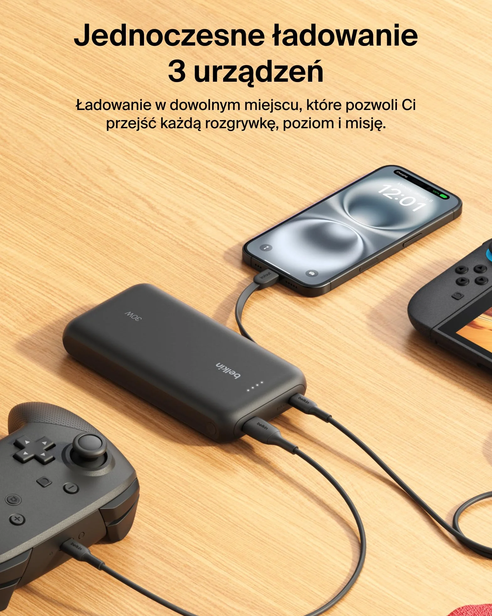 Belkin powerbank 30 W 20 000 mAh USB-C PD szybkie ładowanie czarny