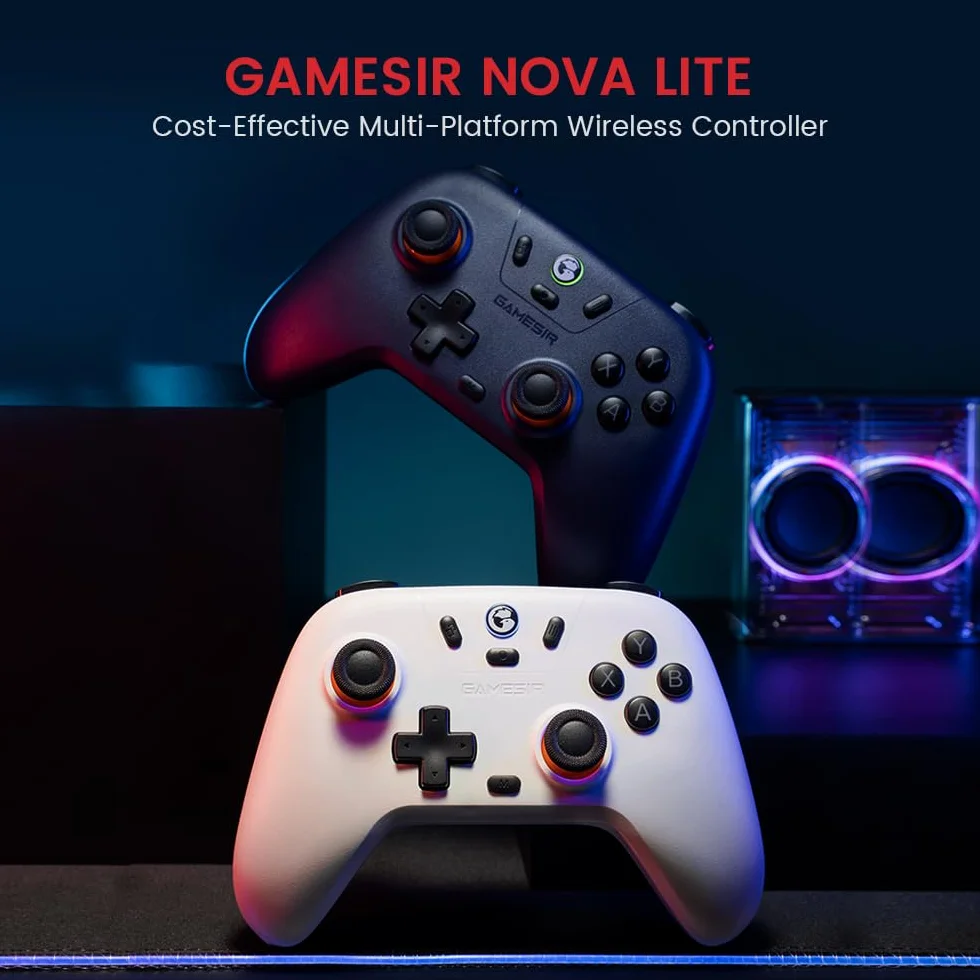 GameSir Nova Lite Wireless Controller – 2.4G & Bluetooth Gamepad for Windows PC, iPhone, Android, Switch & Steam Deck – Hall Effect Triggers, Turbo Function, Rumble Vibration (Ash Gray)