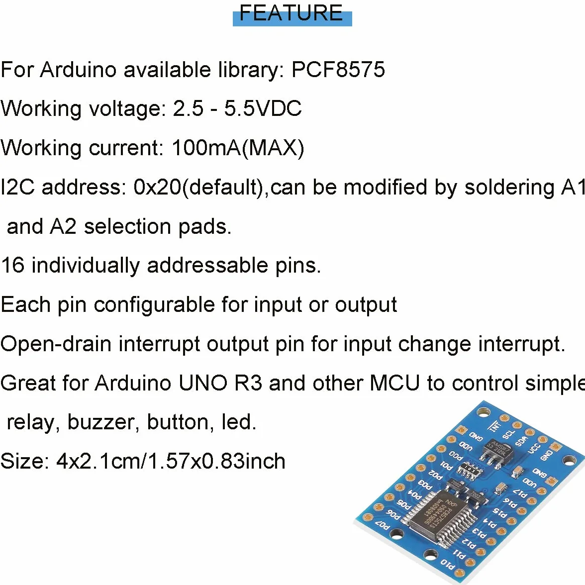 2 sztuki PCF8575 IO Expander moduł I2C do 16IO moduł I/O Extension Shield moduł 16 bitów SMBus I/O z kablem Dupont do Arduino UNO R3