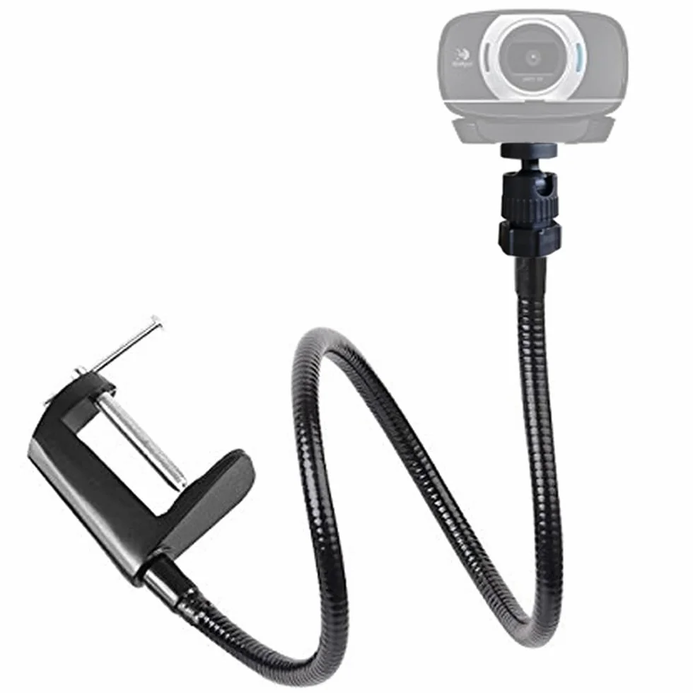 Etucro Stojak do kamery internetowej 27" Regulowany uchwyt typu łabądź na biurko do mocowania kamery dla kamer internetowych Logitech C925e, C922, C930, C920, C615 i innych (gwint 1/4")
