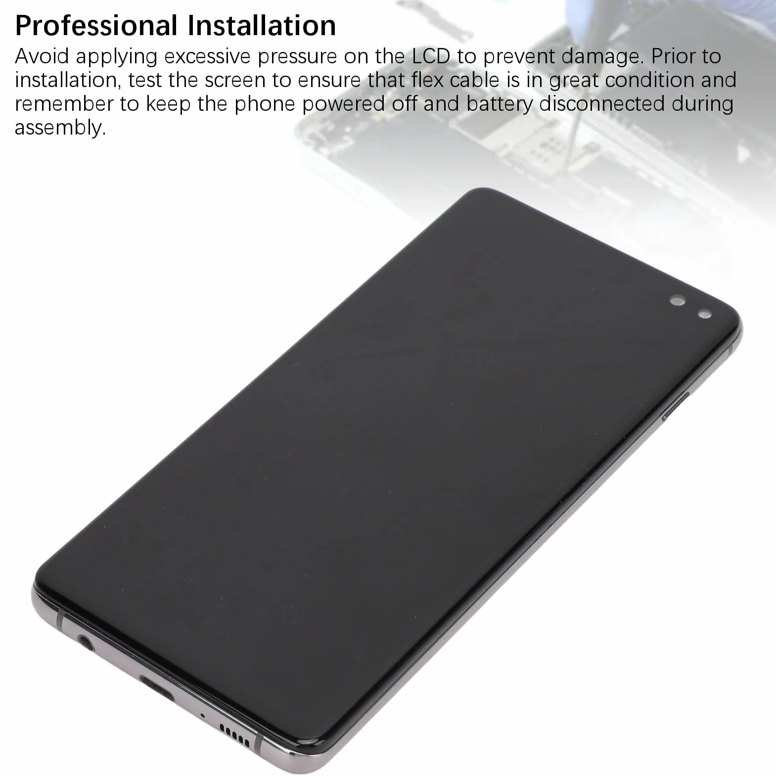Ekran S10 Plus, Wymiana Ekranu dla Telefonu S10 Plus Oryginalny Wyświetlacz LCD z Ekranem Dotykowym Digitizer (GREY)
