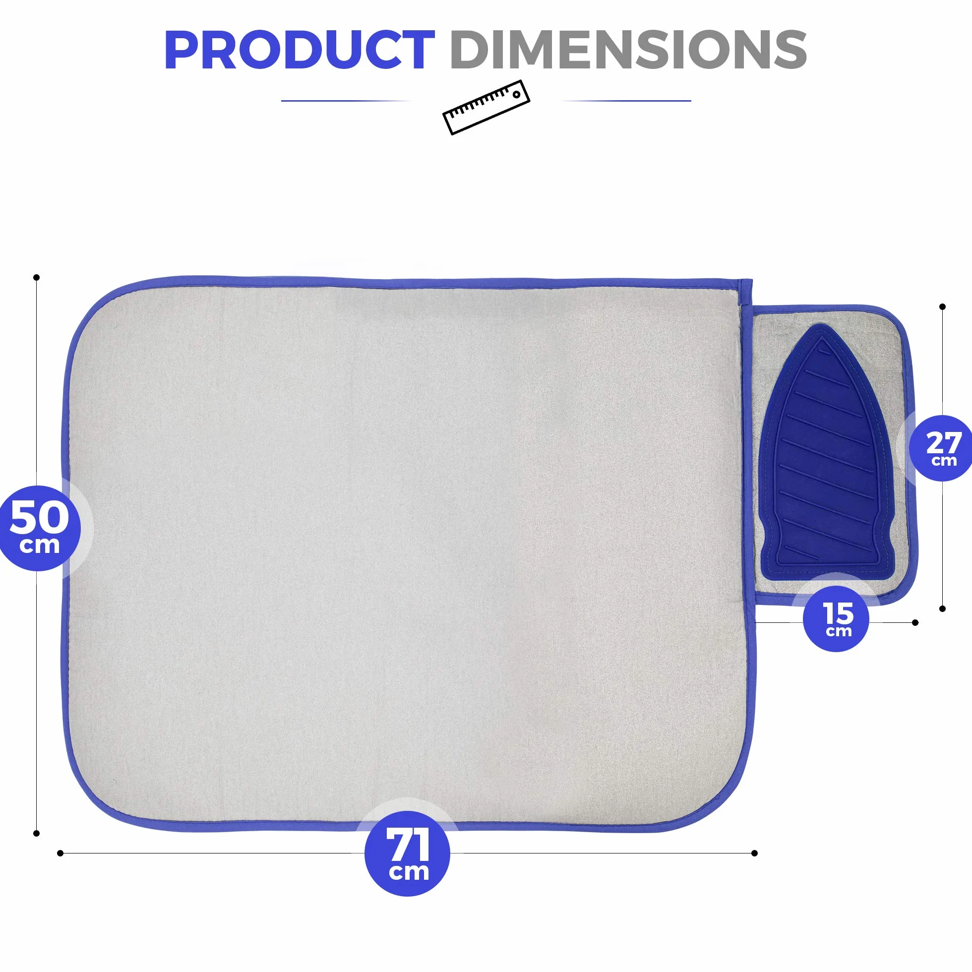 Mata do prasowania z silikonową podkładką, przenośny koc do prasowania na stole – 71x50 cm
