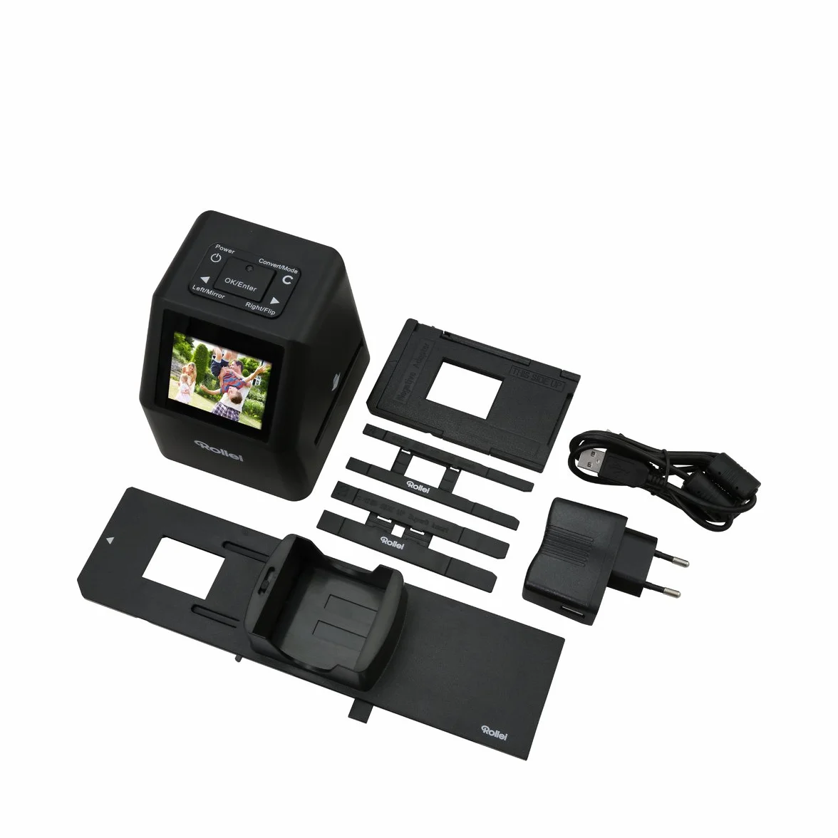 Rollei DF-S 310 SE Dia skaner filmów (edycja specjalna z dodatkowymi akcesoriami, gniazdo kart SD/SDHC i interfejs USB 2.0), czarny