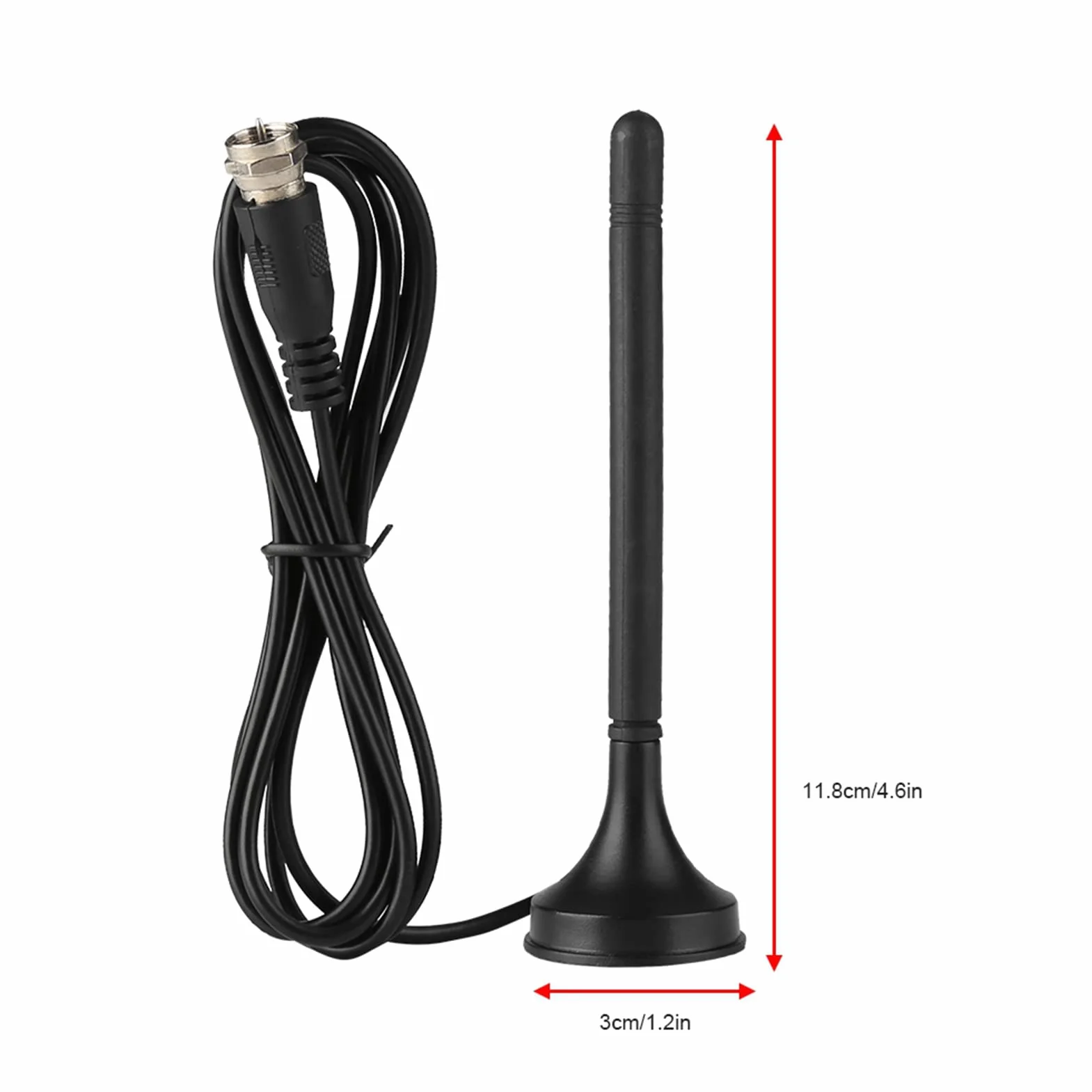 Yosoo Health Gear Cyfrowa antena telewizyjna, wewnętrzna antena cyfrowa -T z podstawą magnetyczną, 4,9 m, do telewizji domowej, telewizji samochodowej