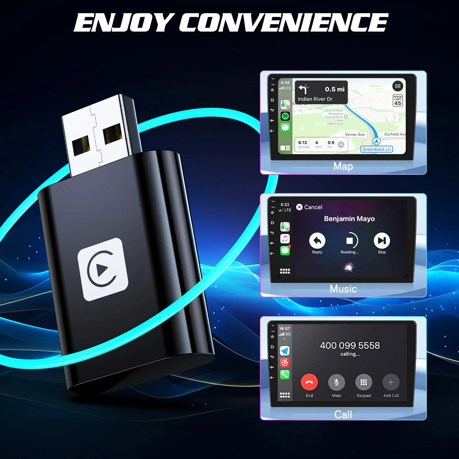 Mini Wireless Carplay Adapter UK for iPhone, 2025 Stable Universal Wireless carplay Adapter, Fast Convert Factory Wired to Wireless CarPlay Dongle Cars for Apple for iOS (NOT for Android)