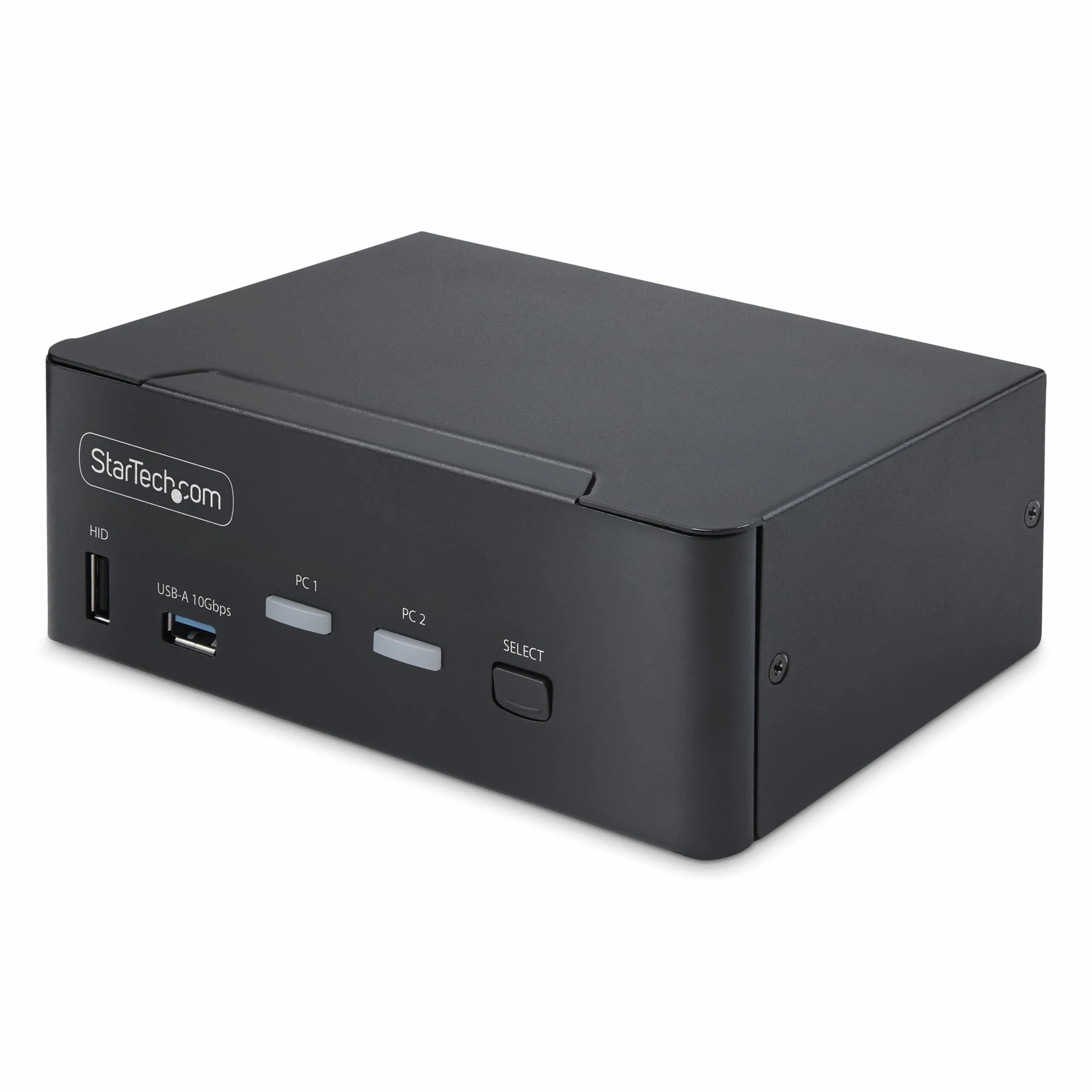 StarTech.com KVM 2-portowy przełącznik DisplayPort do dwóch monitorów, 8K 60 Hz/4K 144 Hz, DP 1.4, 2 x USB 10 Gbps, 4 x USB, hotkey/TAA