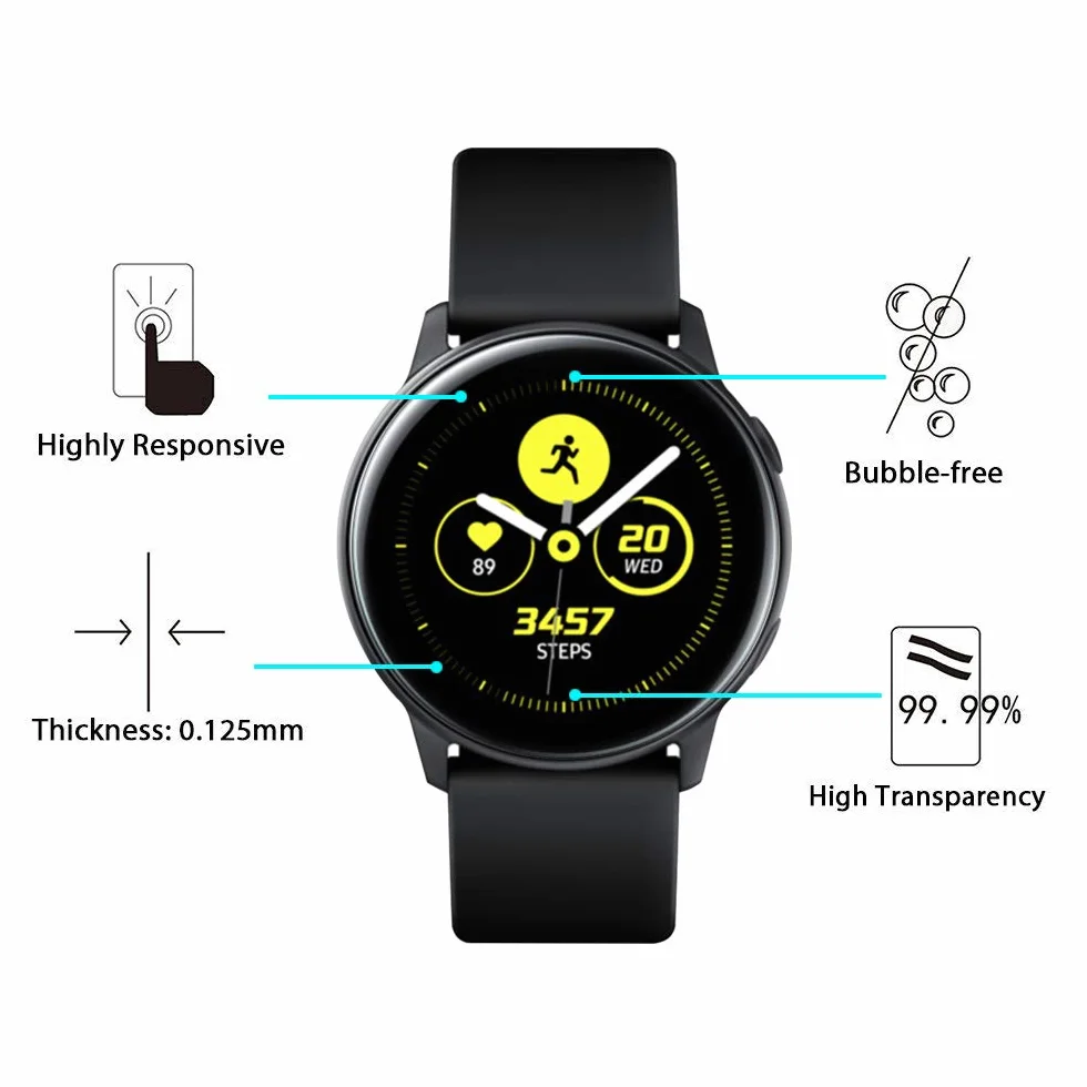 VGUARD Zestaw 6 sztuk osłon do Garmin Vivoactive 6 / Garmin Vivoactive 5 / Samsung Galaxy Watch Active 2 40 mm/Galaxy Watch Active, pełne pokrycie, przezroczysta folia ochronna HD