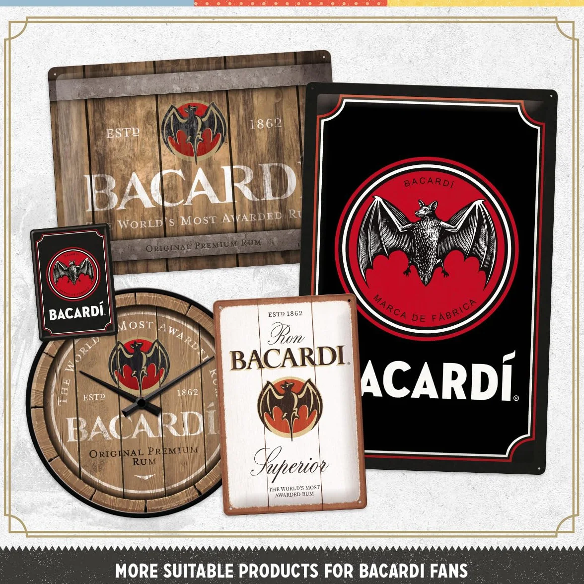 Nostalgic-Art Bacardi puszka na zapasy 2,5 l Wood Barrel retro vintage blaszana z pokrywką