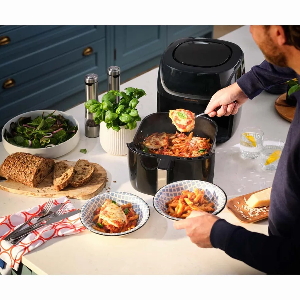 Russell Hobbs Frytkownica beztłuszczowa XXL 8L [7 funkcji gotowania, 10 programów] Rapid Air (można myć w zmywarce, max. 220°C, frytkownica bez oleju, grill, pieczenie, smażenie) SatisFry 27170-56