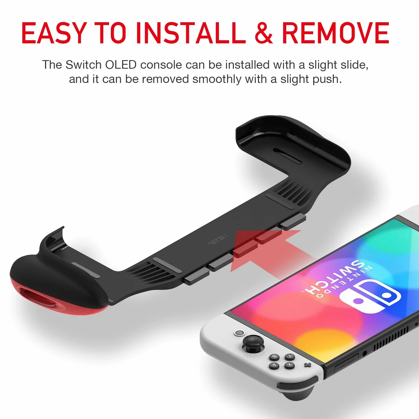 Etui z uchwytem kompatybilne z modelem Nintendo Switch OLED, unikalne, ulepszone, zaprojektowane z 5 przegródkami na gry, wygodne i ergonomiczne akcesoria do przełączników
