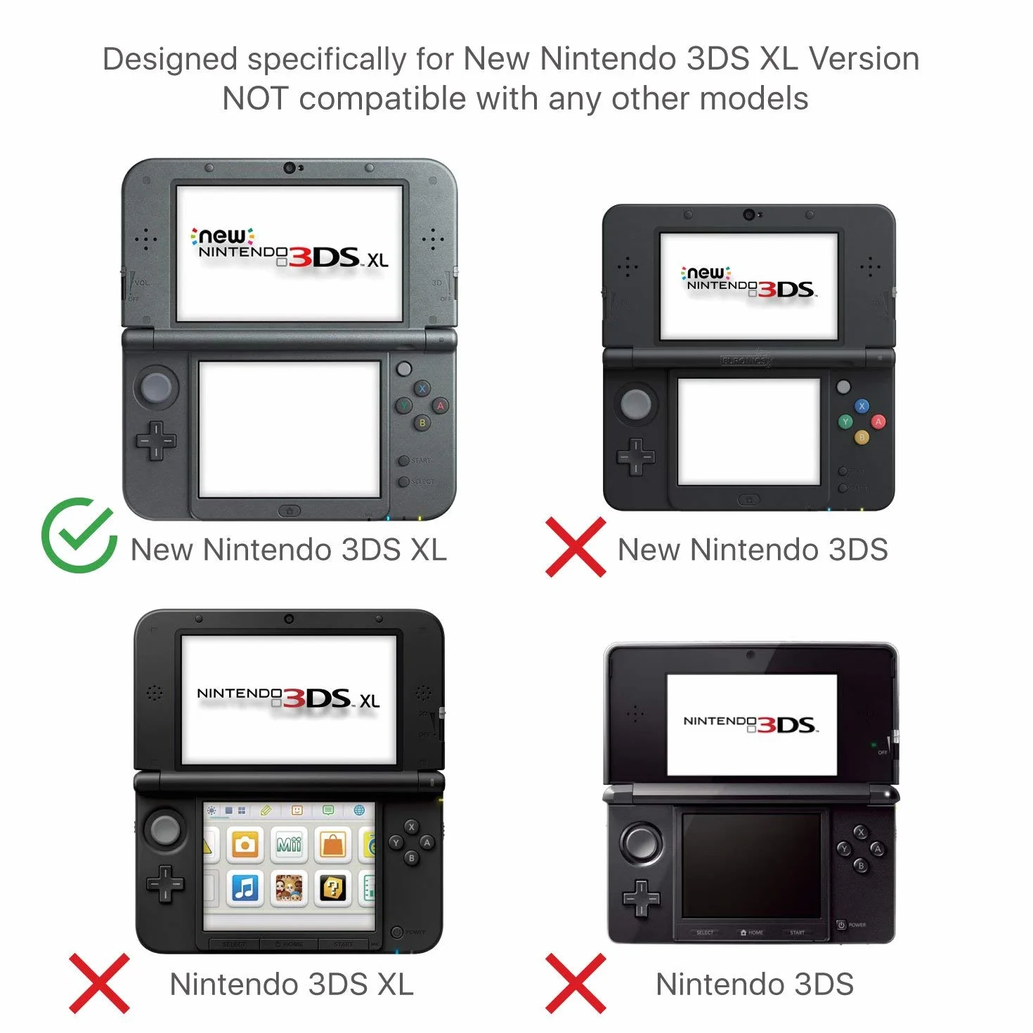 Nowe etui 3DS XL - Ultra przezroczysty kryształ przezroczysta twarda obudowa ochronna pokrowiec skórka do nowego Nintendo 3DS XL LL 2015 - [nowa zmodyfikowana konstrukcja bez zawiasów]