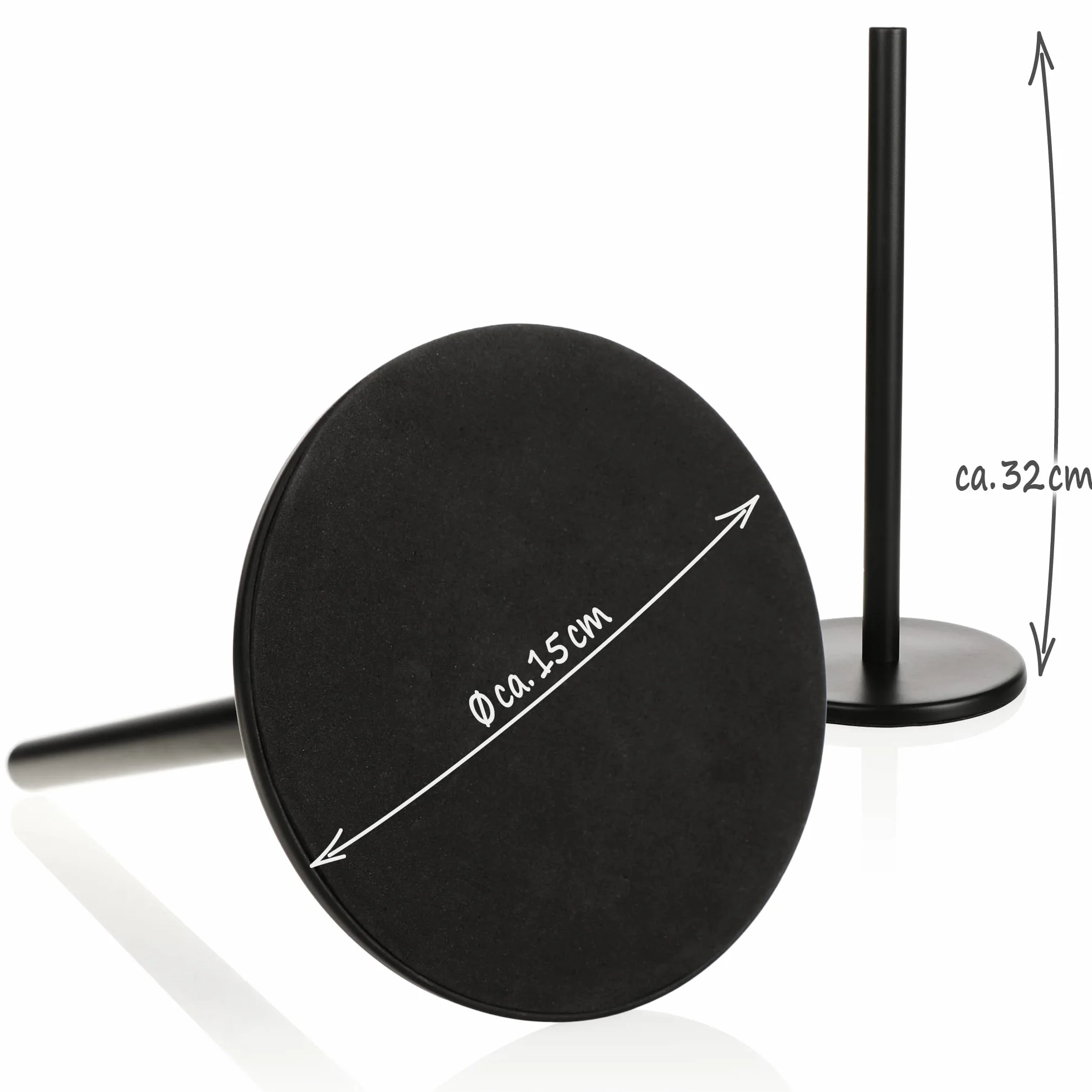 COM-FOUR® Stojacy uchwyt na rolke papieru do kuchni - uchwyt na rolke papieru wykonany z metalu - uchwyt na rolke papieru bez wiercenia - 32 cm (01 sztuka - czarny)
