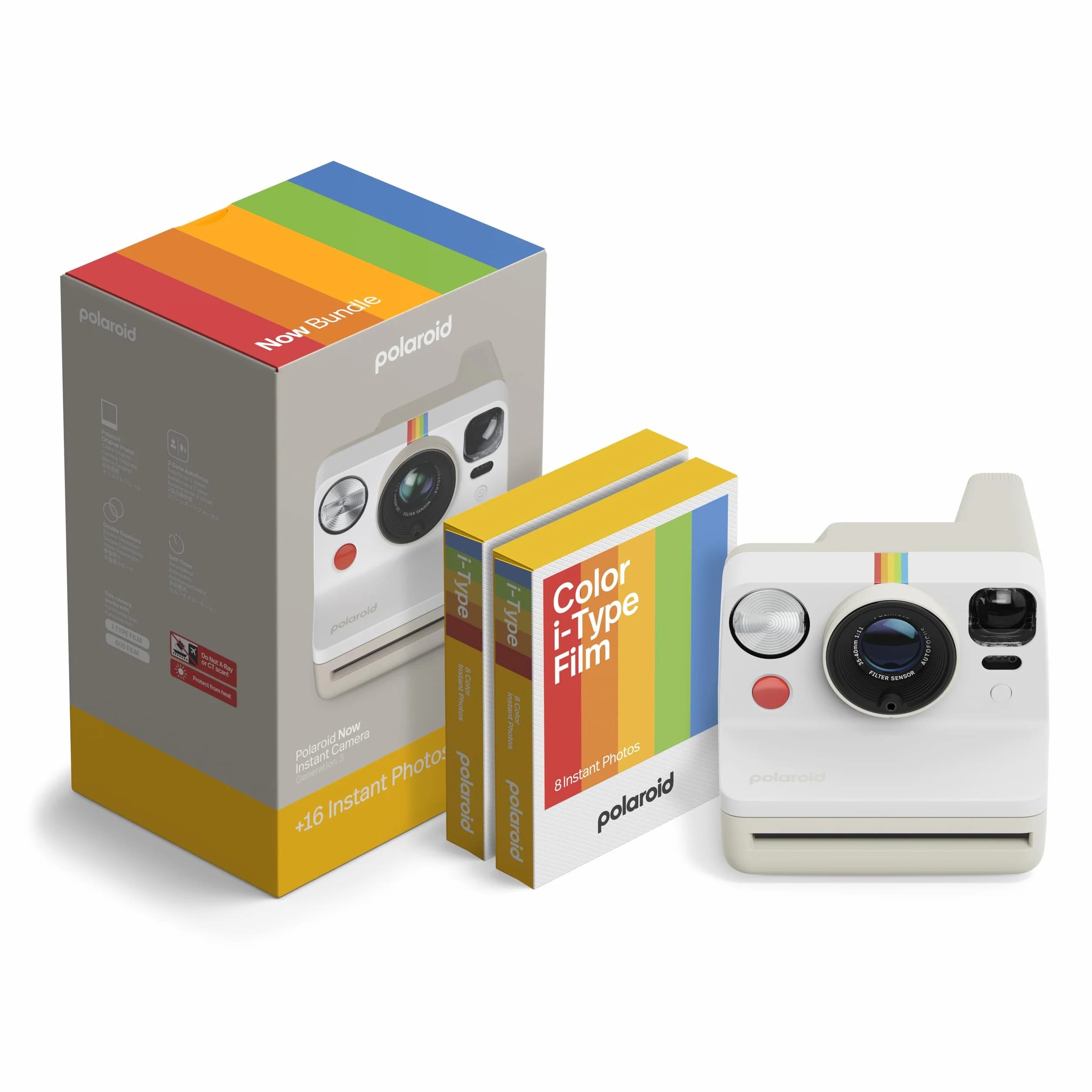 Polaroid - NOW Gen3 - Aparat natychmiastowy - Zestaw aparat + film kolorowy (16 zdjęć) Biały (6561)