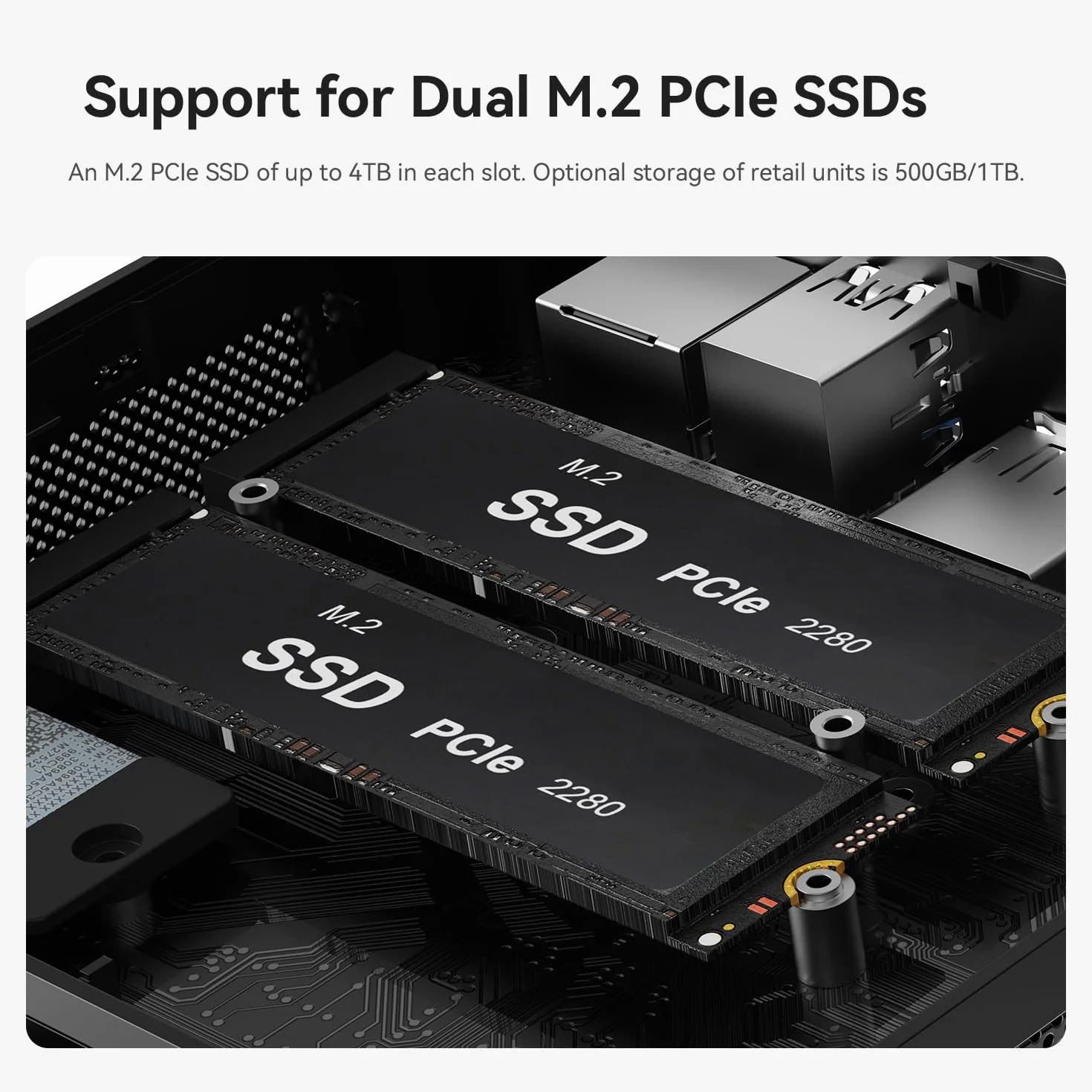 Beelink Mini PC SER5 Max Mini PC z AMD Ryzen 7 7735HS (8C/16T, do 4,75 GHz), 24 GB (12 GB x 2) LPDDR5, SSD M.2 PCIe 500 GB, Bluetooth 5.4/WiFi 6/LAN 2500 Mbps/HDMI/DP/Type-C