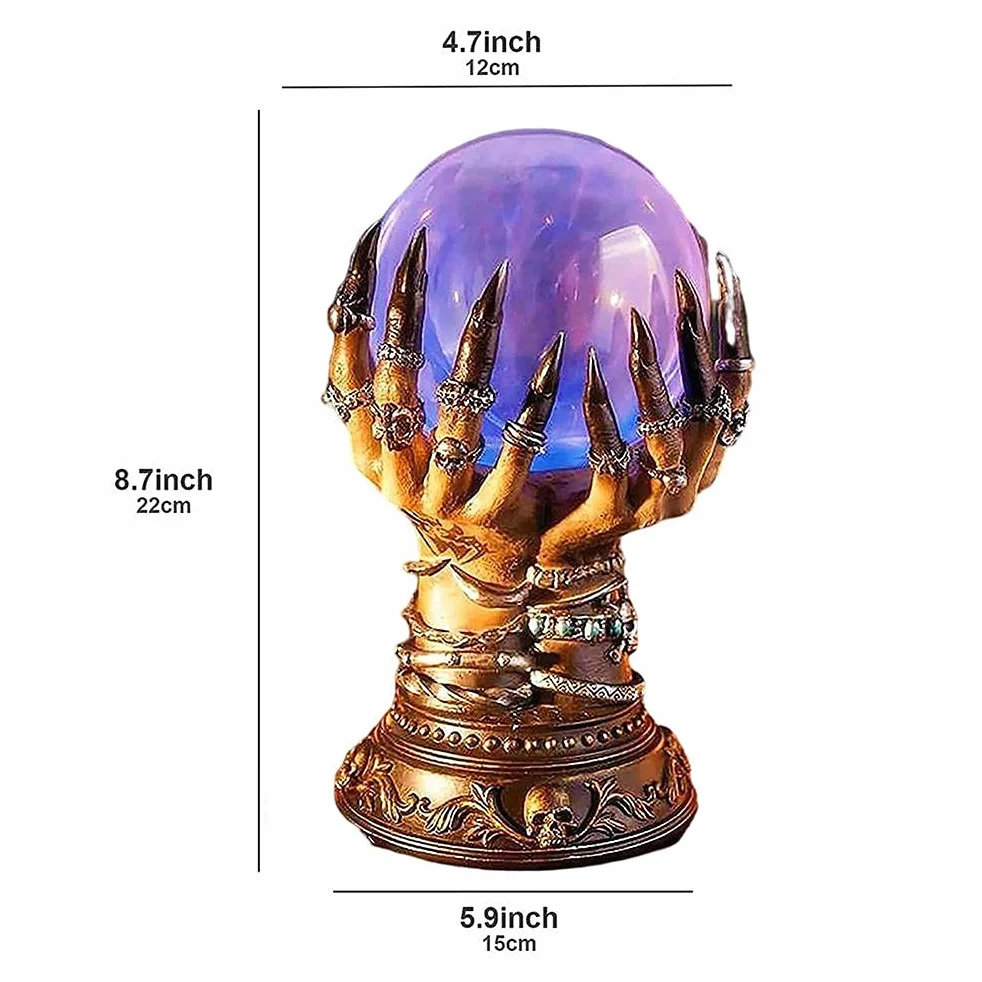 Magic Deluxe Celestial Crystal Ball, Magic Deluxe Celestial Crystal Ball, Halloween Witch Crystal Ball Halloween dekoracja do uzdrawiania, medytacji, rzeźbienia