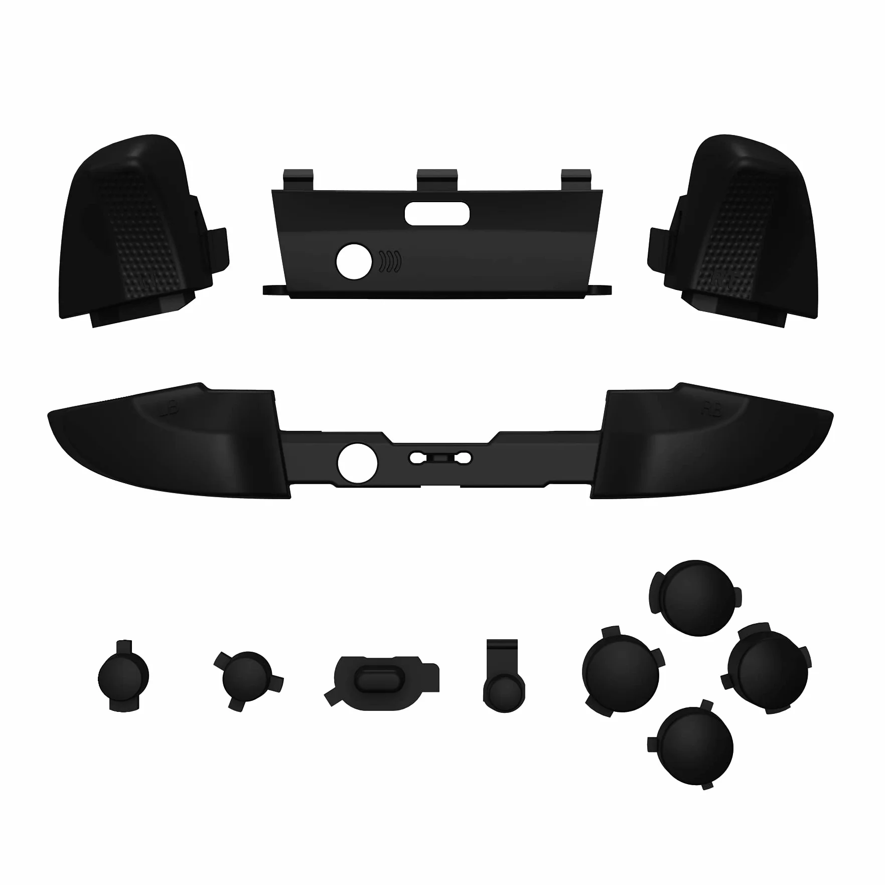 eXtremeRate Czarny Wymiana Przyciski dla Xbox One Elite Series 2 Controller, LB RB LT RT Zderzaki Spusty ABXY Start Back Sync Profile Switch dla Xbox One Elite V2 Controller