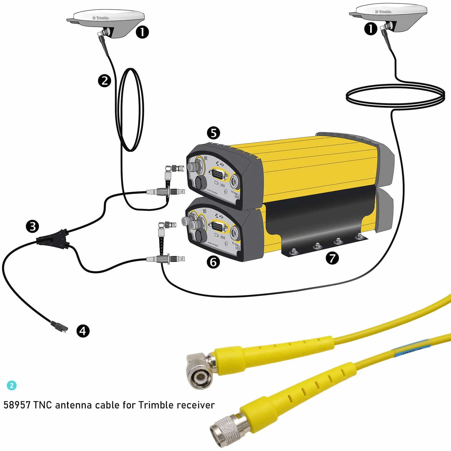 HangTon Kabel anteny radiowej GPS TNC TNC do odbiornika Trimble R7 R8 Topcon Sokkia Leica Stacja bazowa do anteny radiowej GPS RG58 5M