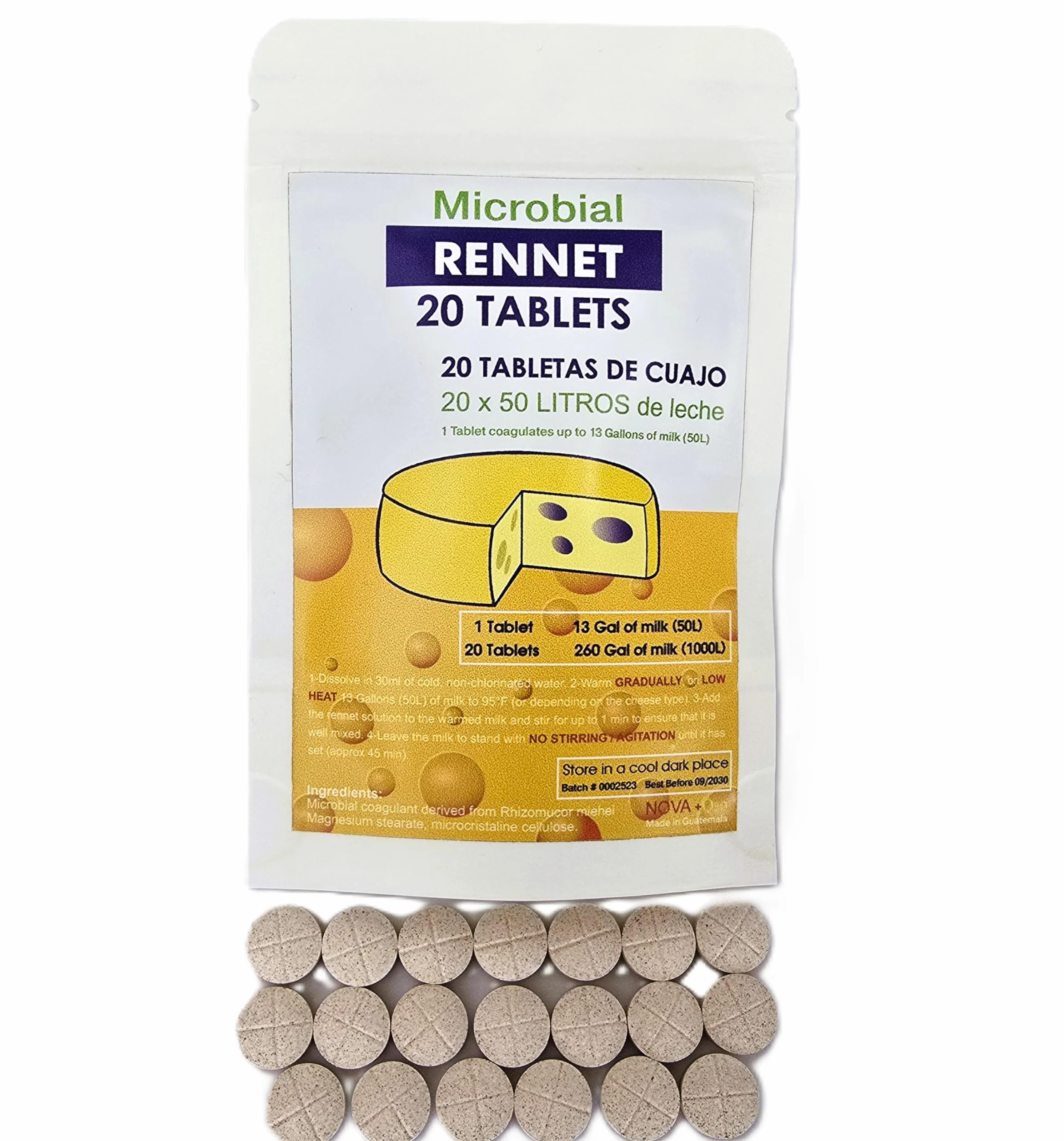 Cuajo Titanium Rennet 20 tabletek do sera, 1000 l mleka
