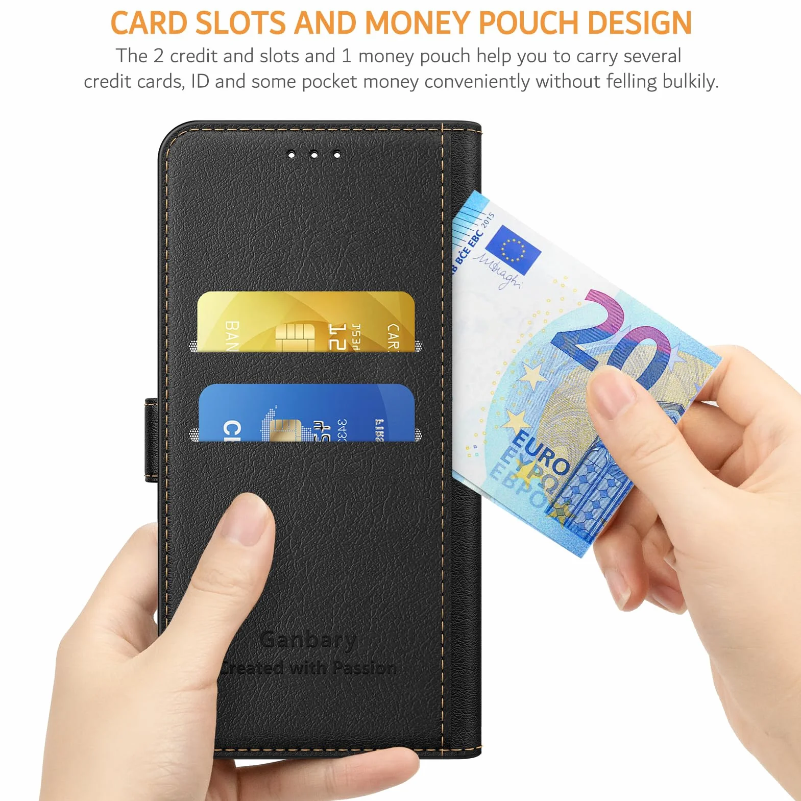Ganbary Etui kompatybilne z Samsung Galaxy A16 4G/ 5G, wysokiej jakości etui z klapką ze skóry PU [pełna ochrona] [przegródki na karty] [podpórka] do Samsung Galaxy A16 4G/ 5G, czarne
