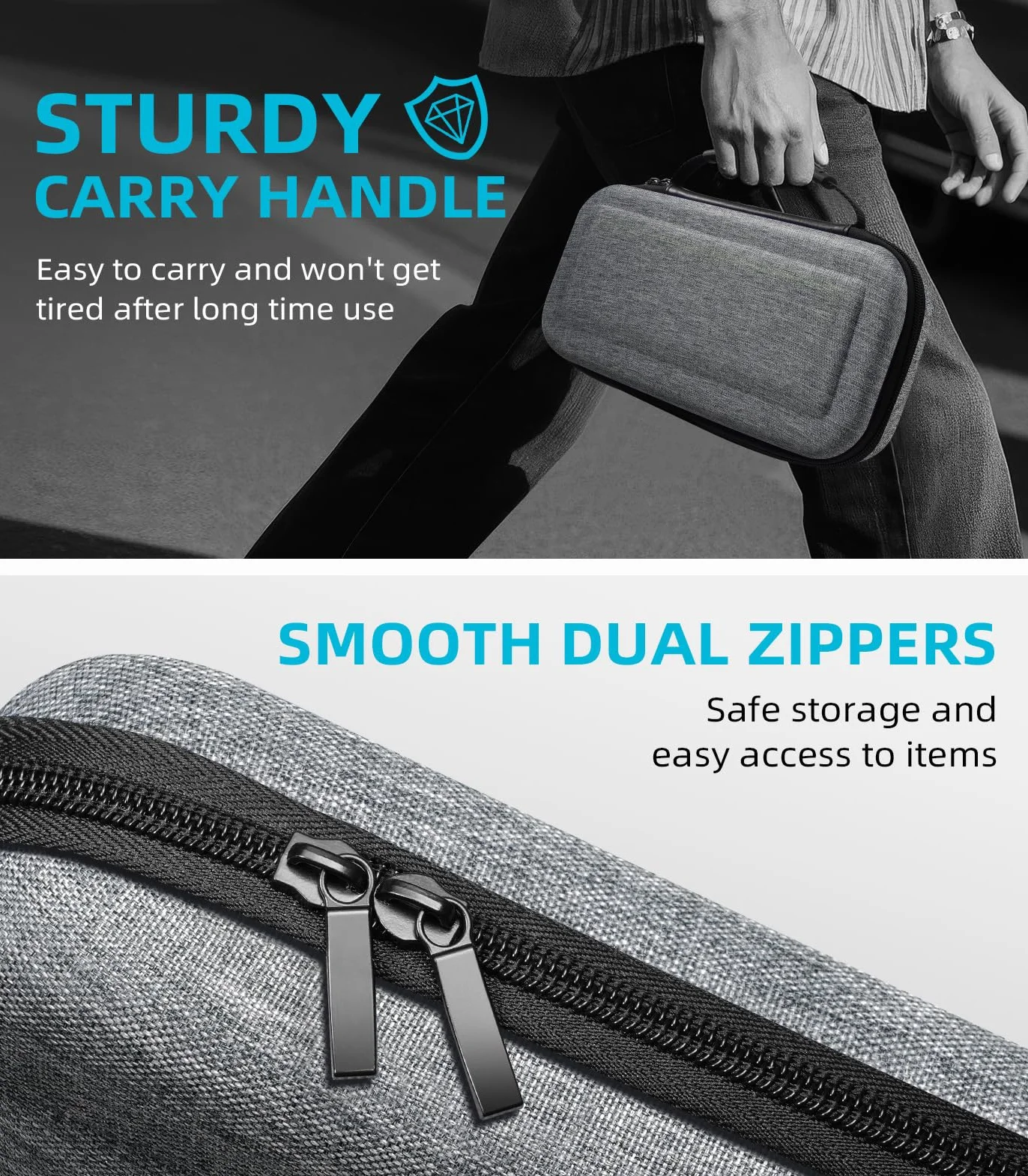 TiMOVO Carrying Case for Nintendo Switch 2 (2025), Large Capacity Protective Hard Shell Portable Travel Case Pouch for Switch 2, with 10 Game Card Slots and Pockets for Console & Accessories, Gray