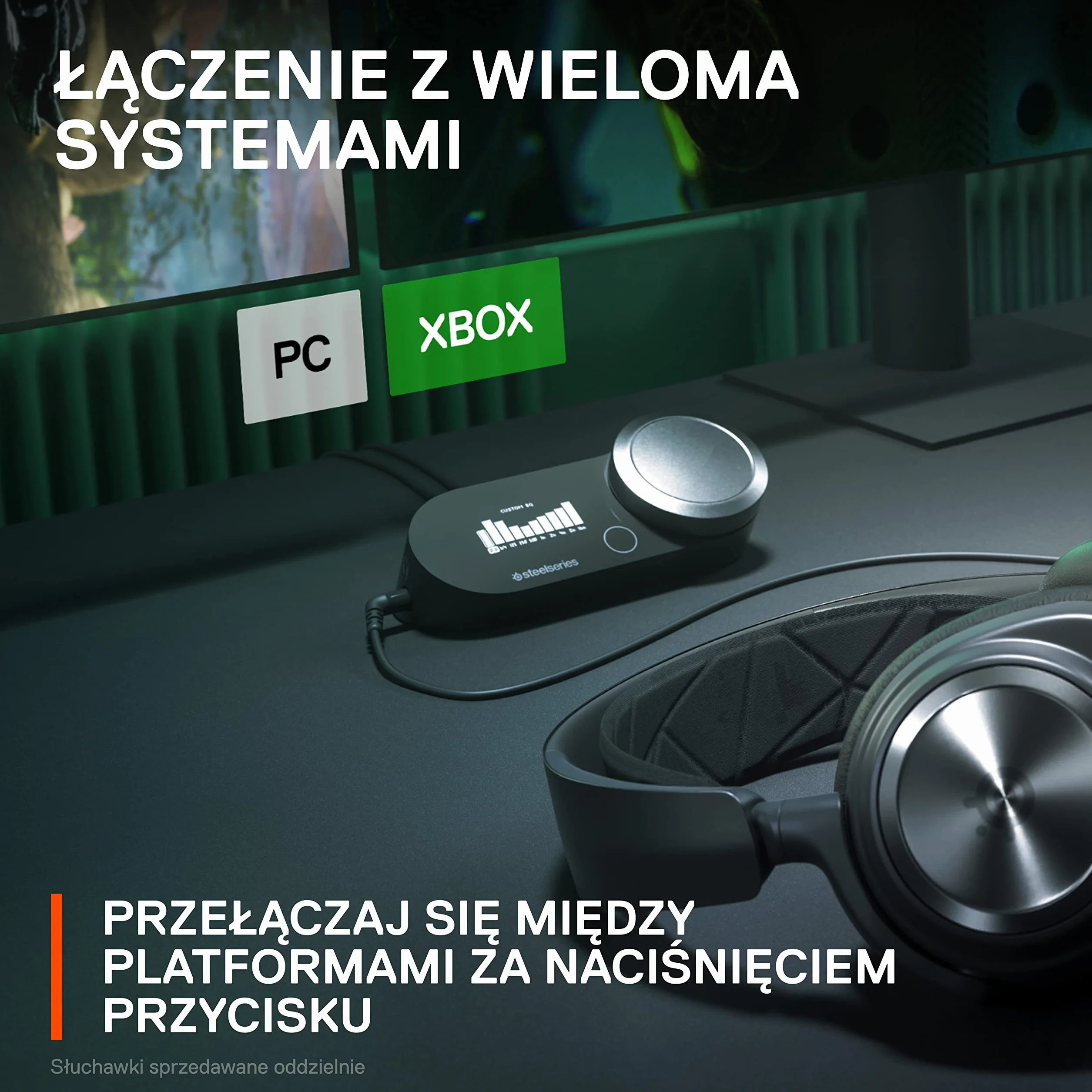 SteelSeries 60263 GameDAC Gen 2 (Xbox) wzmacniacz audio Hi-Res - ESS Sabre Quad-DAC - redukcja szumów AI - dźwięk przestrzenny 360° - certyfikat Hi-Res - PC, Xbox, PS5, PS4, czarny