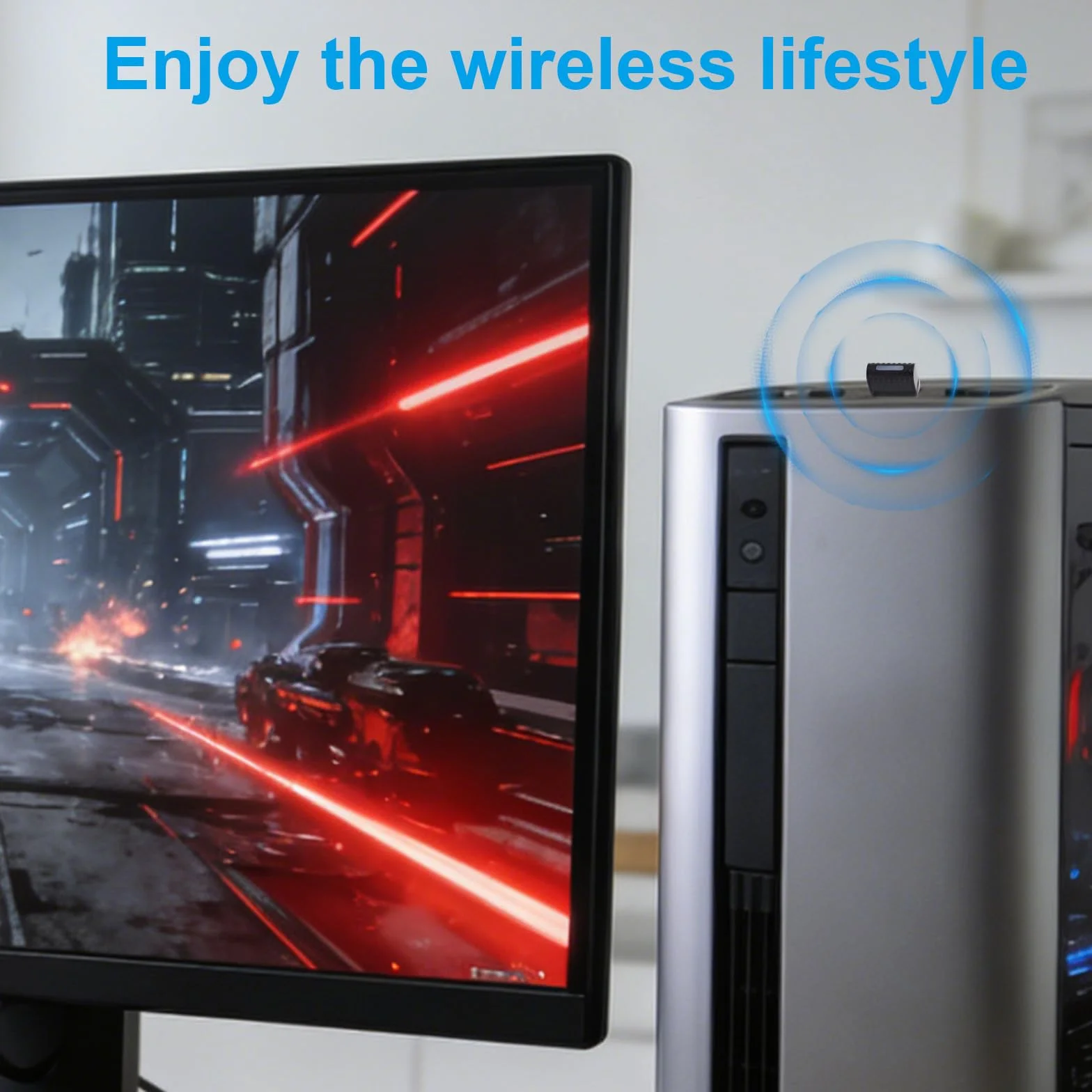 Adapter USB Bluetooth 6.0, Bezprzewodowy Klucz Sprzętowy Bluetooth Plug and Play dla Systemów Windows 11/10/8.1 Obsługuje Połączenie Wielu Urządzeń ze Słuchawkami Klawiaturą Komputerem i Telefonami
