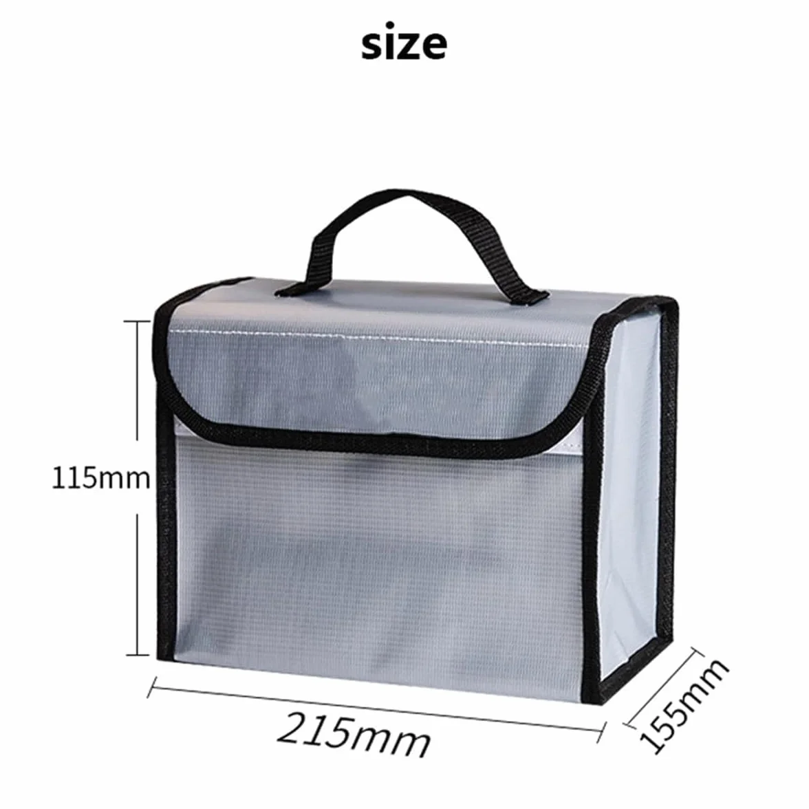 WANGCL Przeciwwybuchowa Ognioodporna Torba Lipo Wodoodporna na Baterie - Duża Torba na Ramię do Przechowywania Baterii Drona 215 x 155 x 115 mm