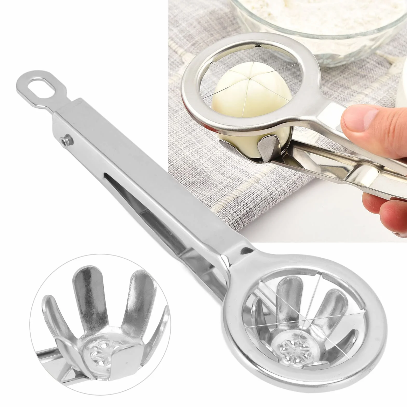 Separator do Jajek, Przecinarka do Jajek ze Stali, Ręczny nóż do Jajek do żywności, Segment do Jajek, Sito, Gadżet Kuchenny do Gotowania, Narzędzie do Pieczenia, Ekstraktor do