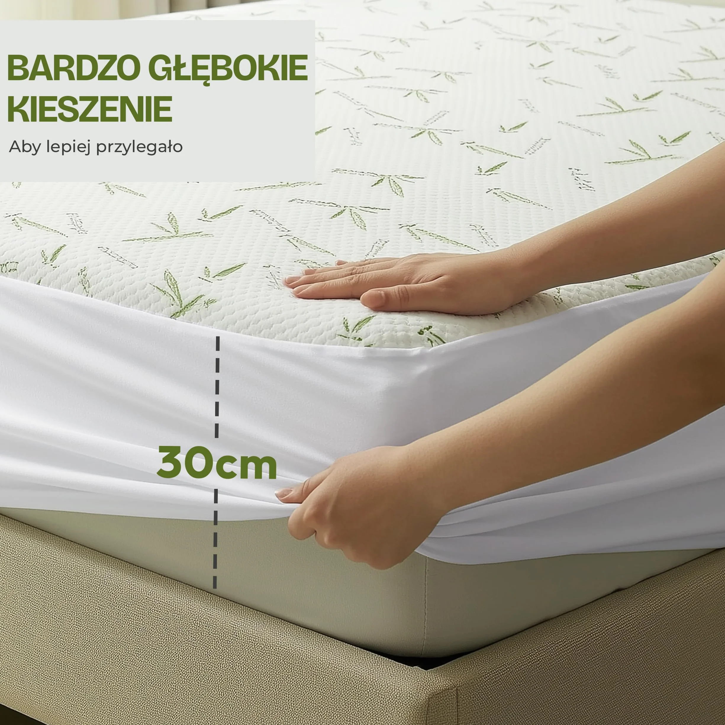 Utopia Bedding Wodoodporny Ochraniacz Na Materac Z Wiskozy 160x200x30 cm Oeko-Tex