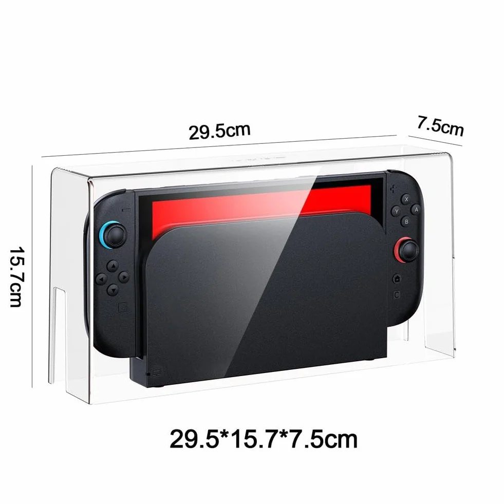 Akrylowa osłona przeciwpyłowa, kompatybilna z Nintendo Switch 2 Box, przezroczysta osłona przeciwpyłowa stacja ładująca, ochrona wszystkich powierzchni, wodoodporna, łatwa do czyszczenia, montaż etui