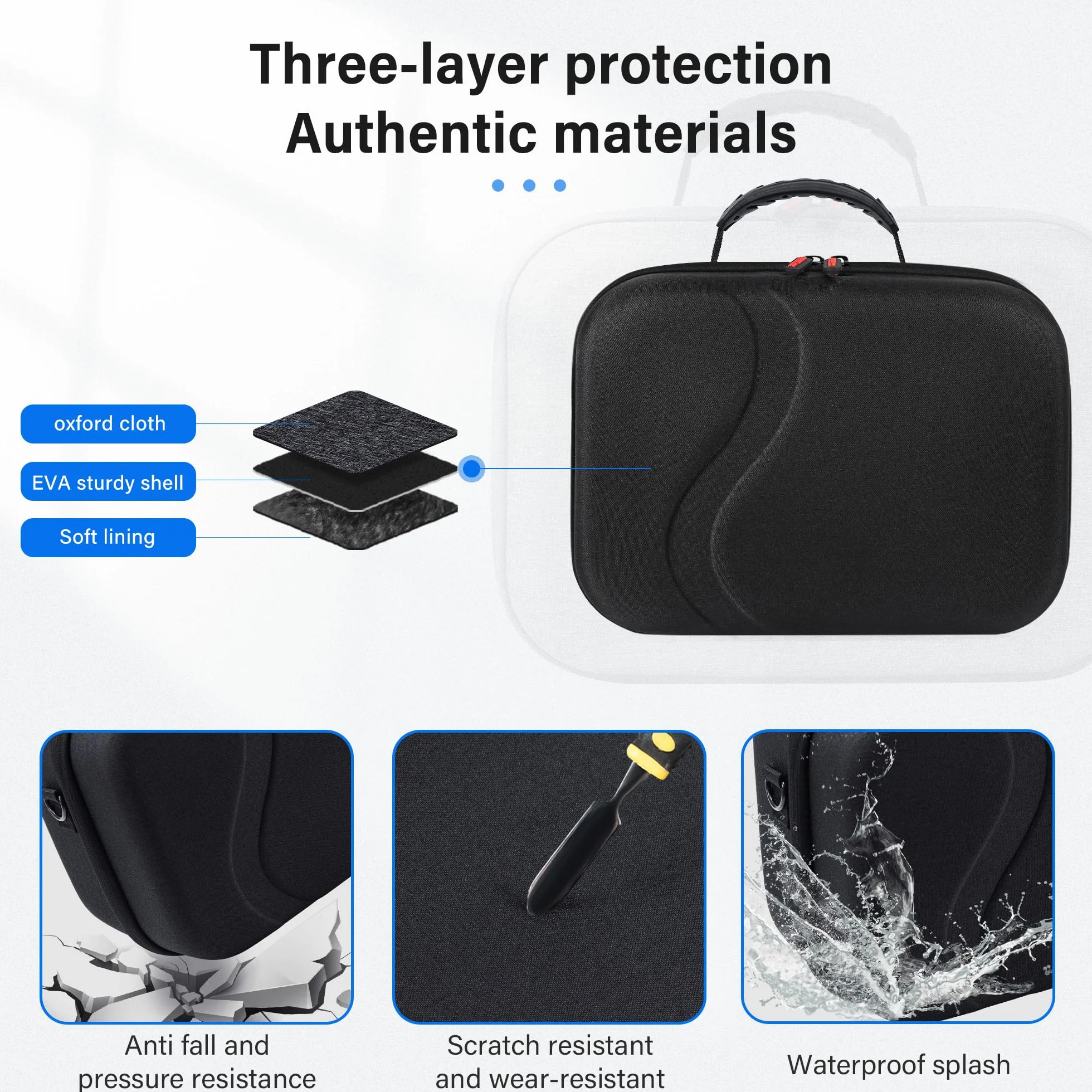Twarde etui podróżne do Meta Quest 3S/3, kompatybilne z BOBOVR S3 Pro/Kiwi Design, torba przenośna
