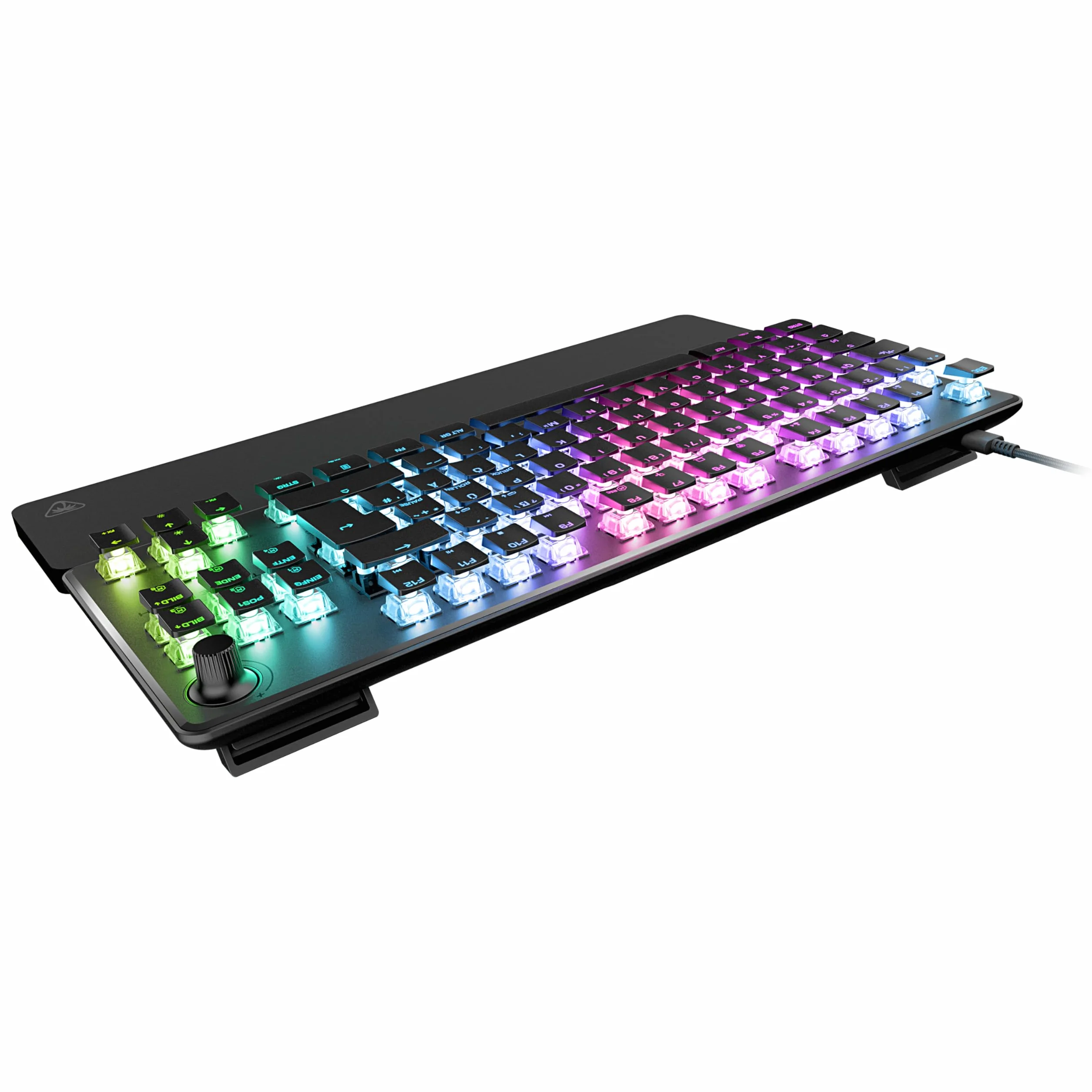 Turtle Beach Vulcan II TKL Pro – magnetyczna klawiatura do gier RGB, analogowy przełącznik z efektem hali, przyciski medialne, podkładka pod nadgarstki, aluminiowa pokrywa